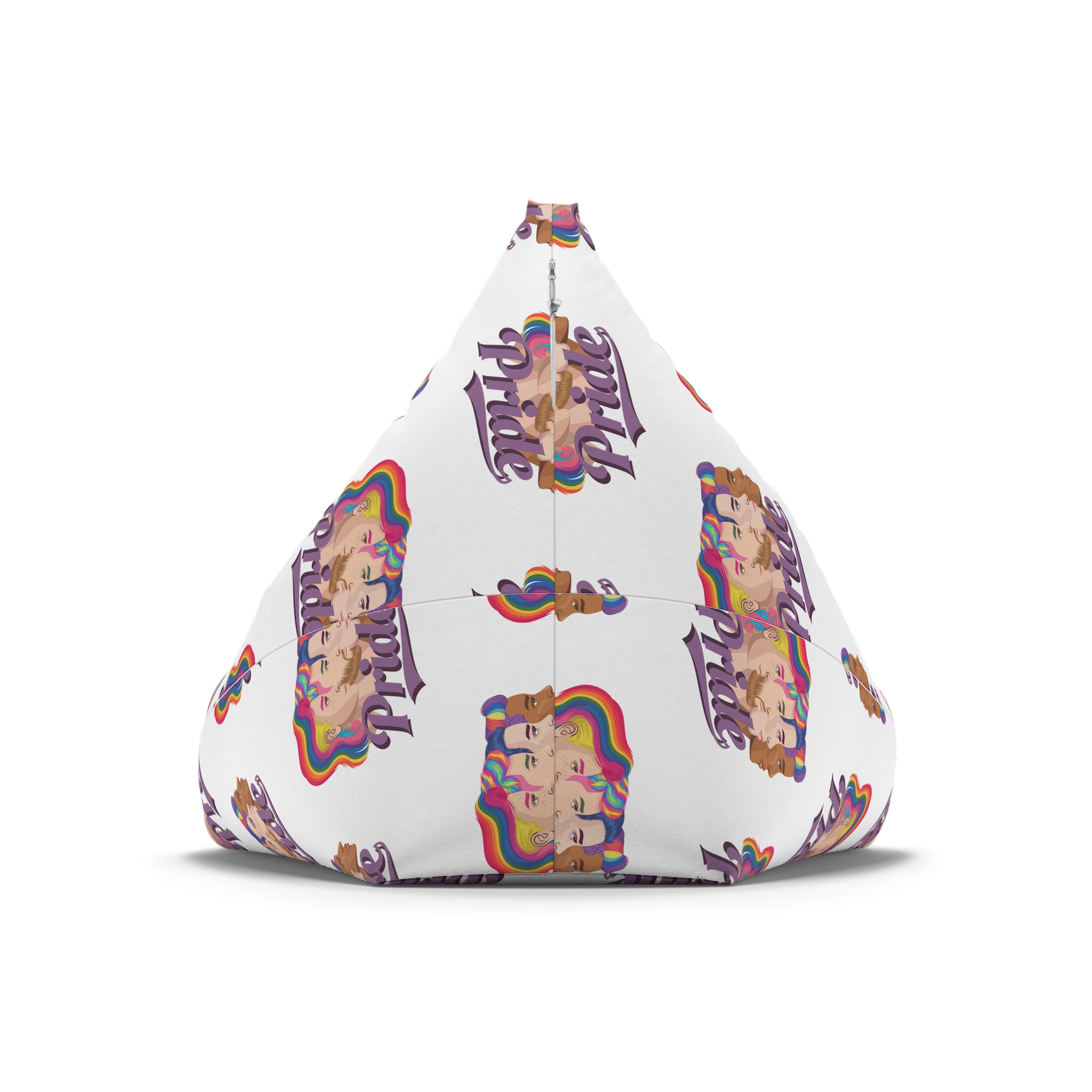 Vector Illustration Four Side Profiles Lgbtq Individuals With Vibrant Hair Colors Bean Bag Chair Cover - Image 6