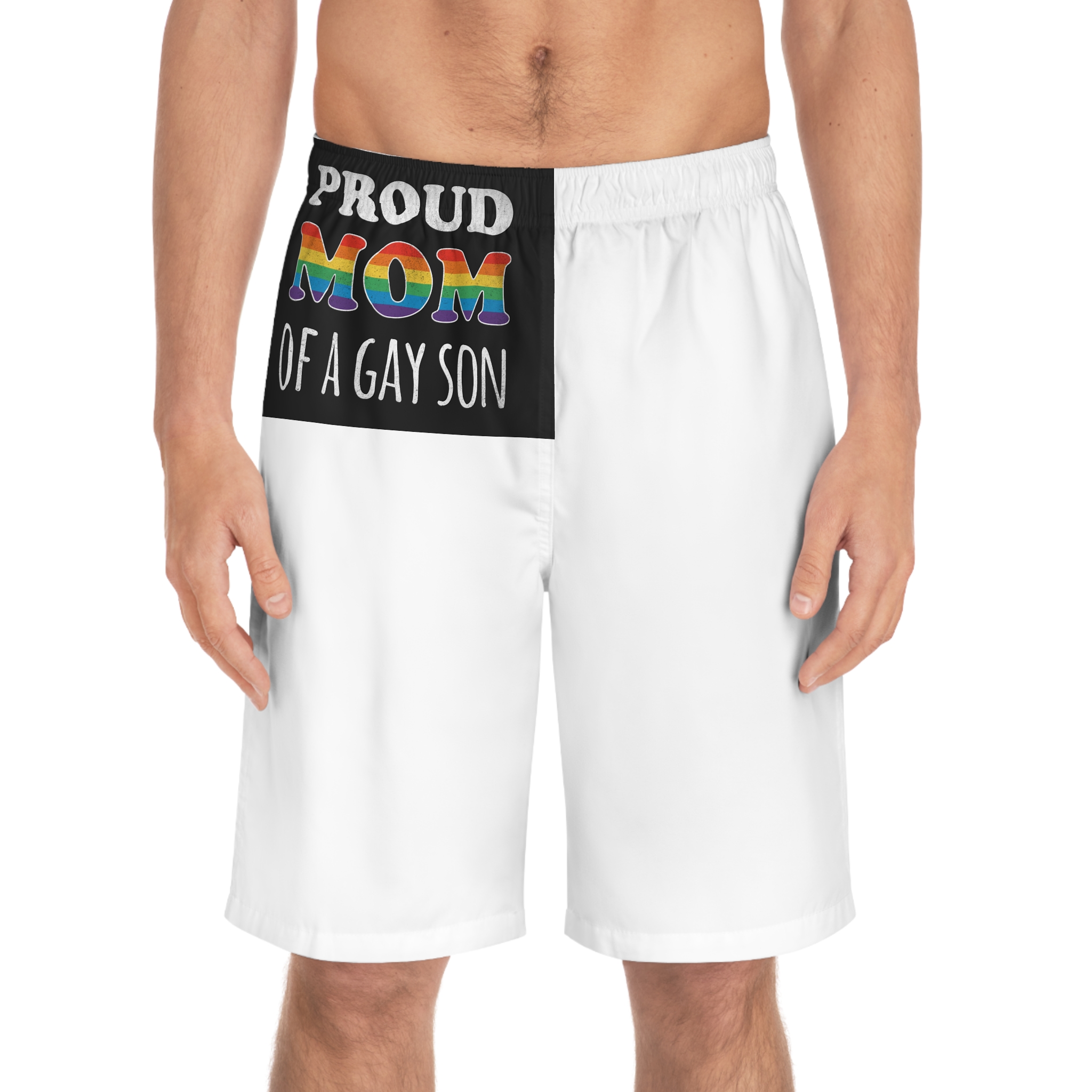 Mother Day Pride Rainbow Typography Vector Premium T Shirt(4) Mens Board Shorts Aop - Image 3