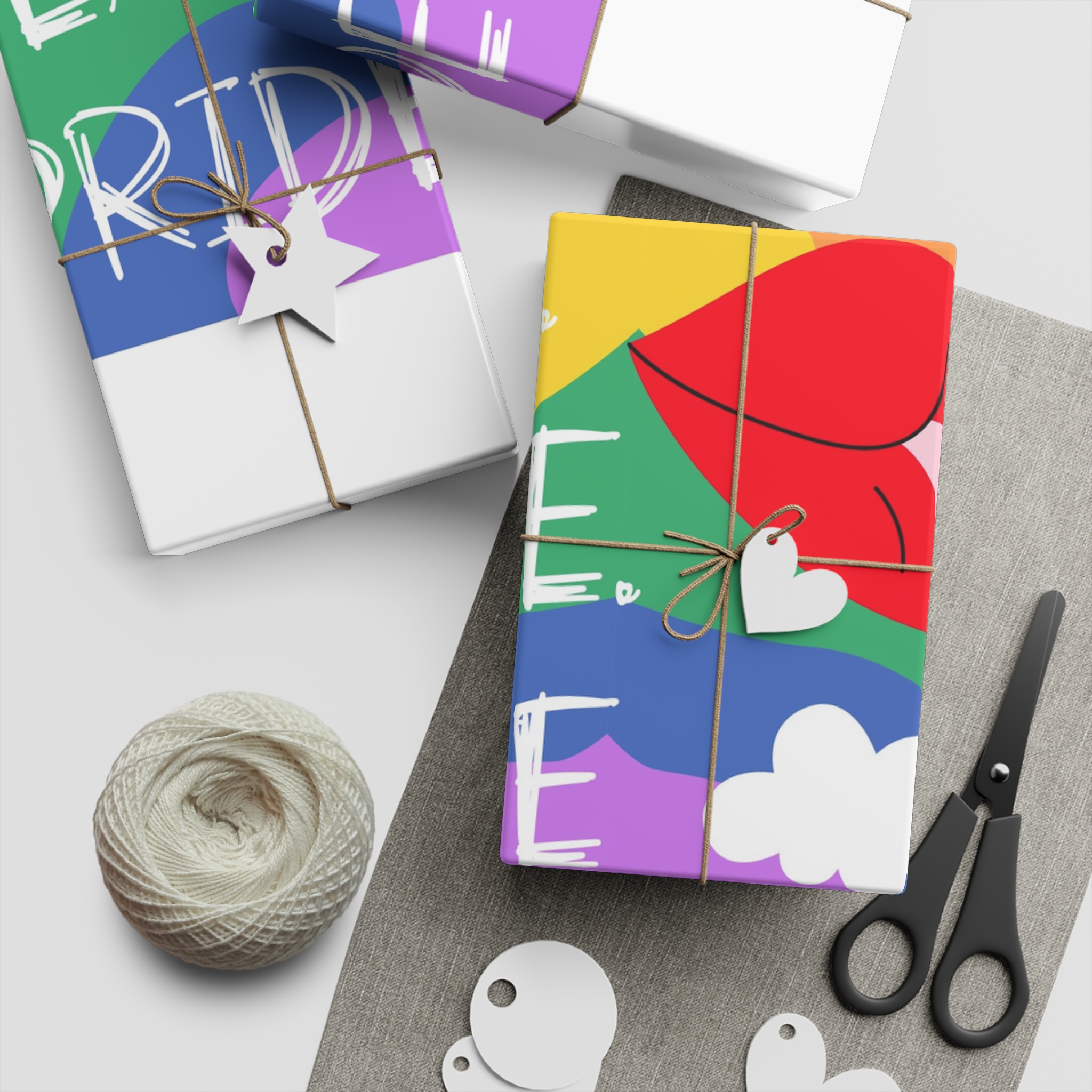 Lgbt Festive Cartoon Groovy Banner Retro 90s Style Love Freedom Concept Gift Wrapping Paper Sheets 1pc - Image 5
