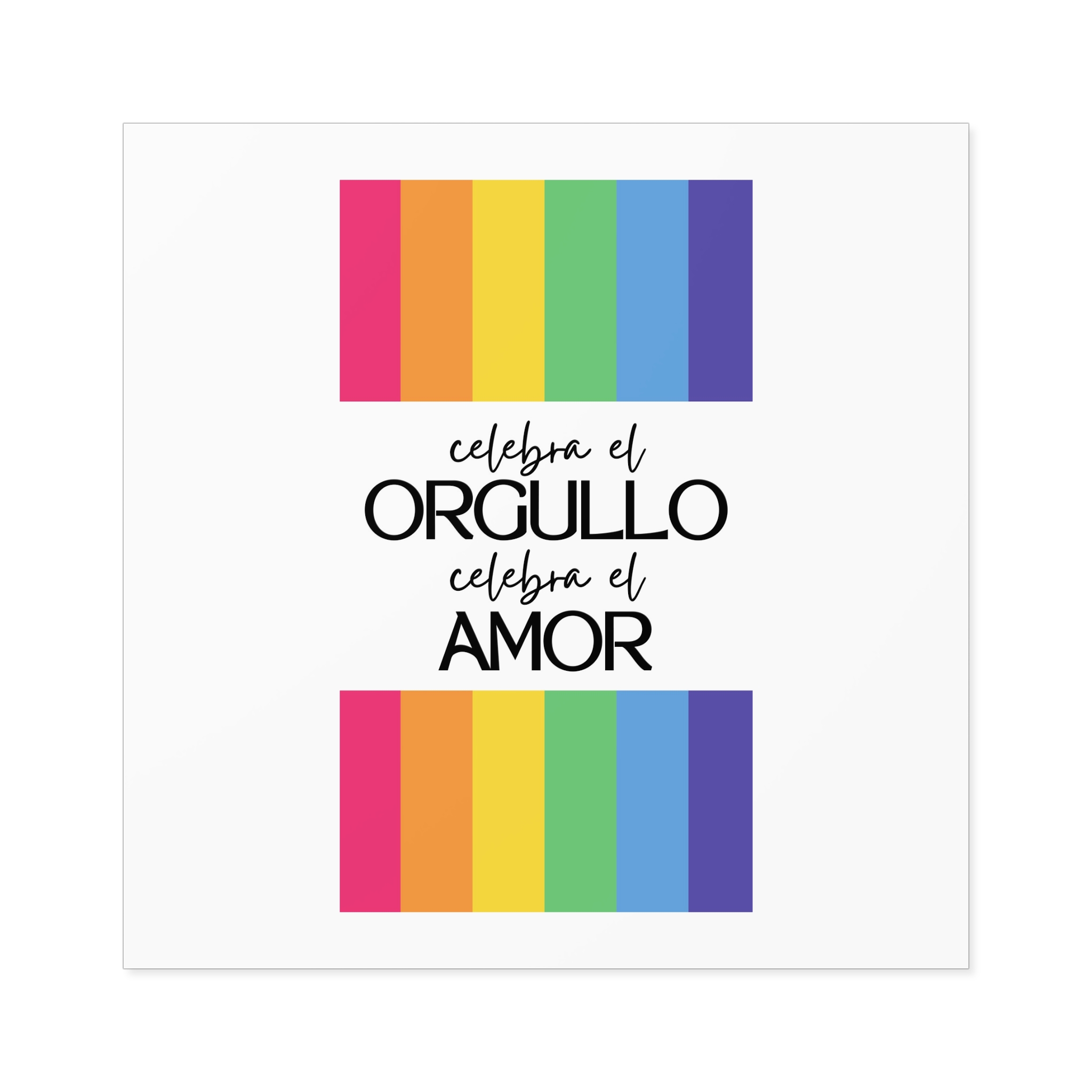 Happy Pride Month Rainbow Background Template Design Laminate Stickers Square - Image 49