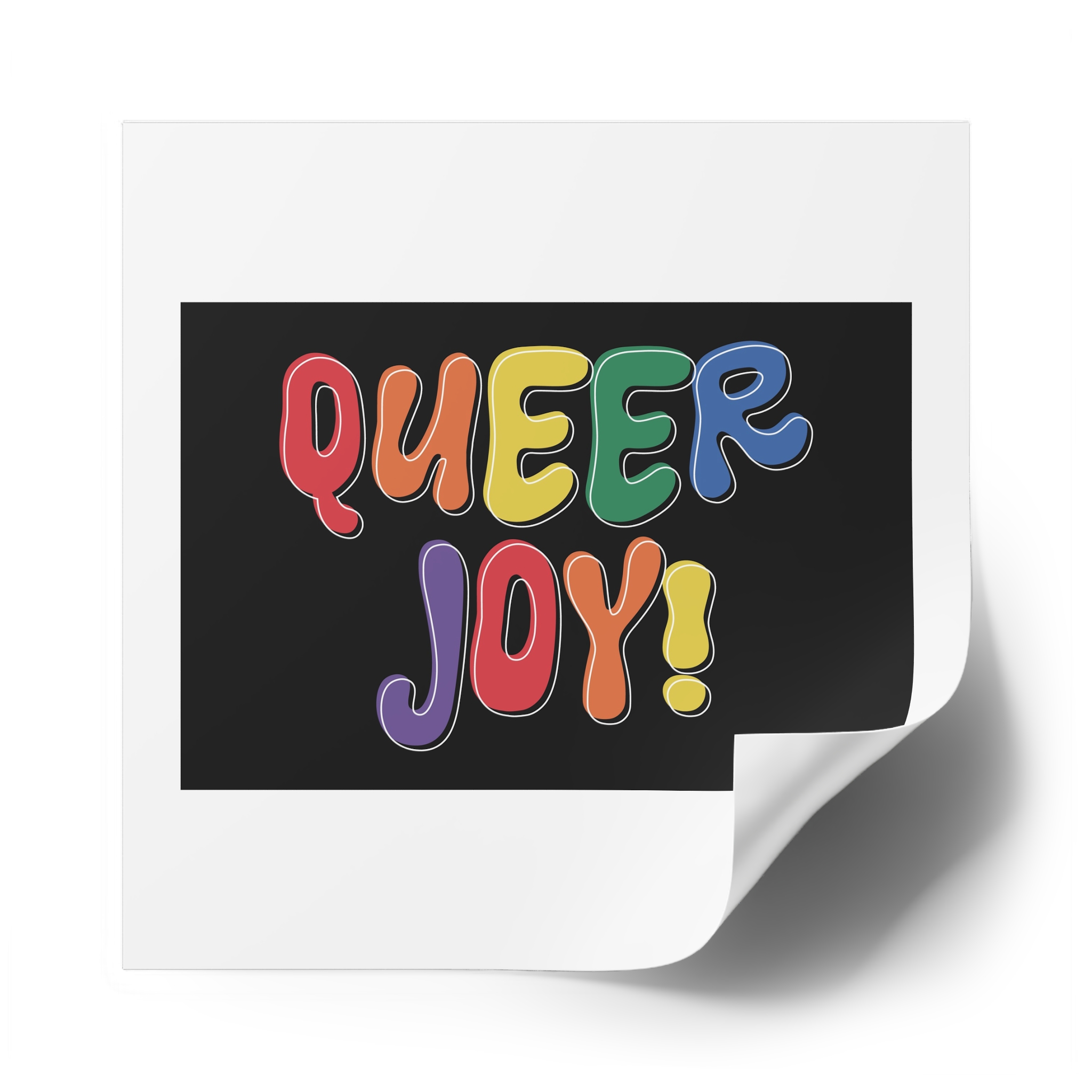 Queer Joy Colorful Celebration Lgbtq Pride Happiness Laminate Stickers Square - Image 50