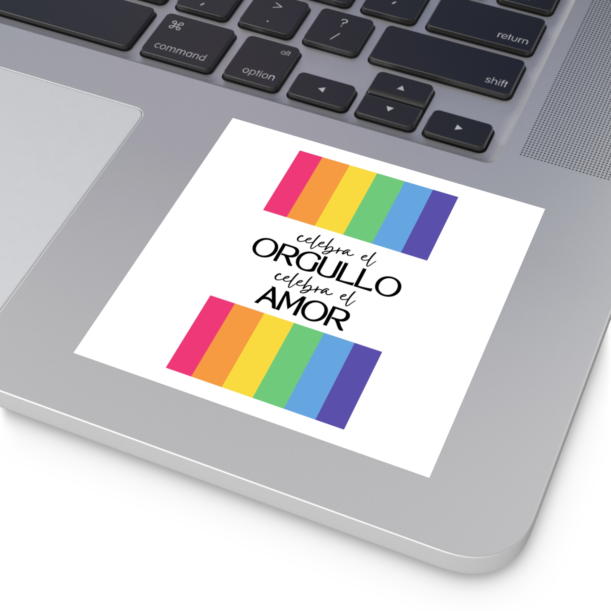 Happy Pride Month Rainbow Background Template Design Laminate Stickers Square - Image 23