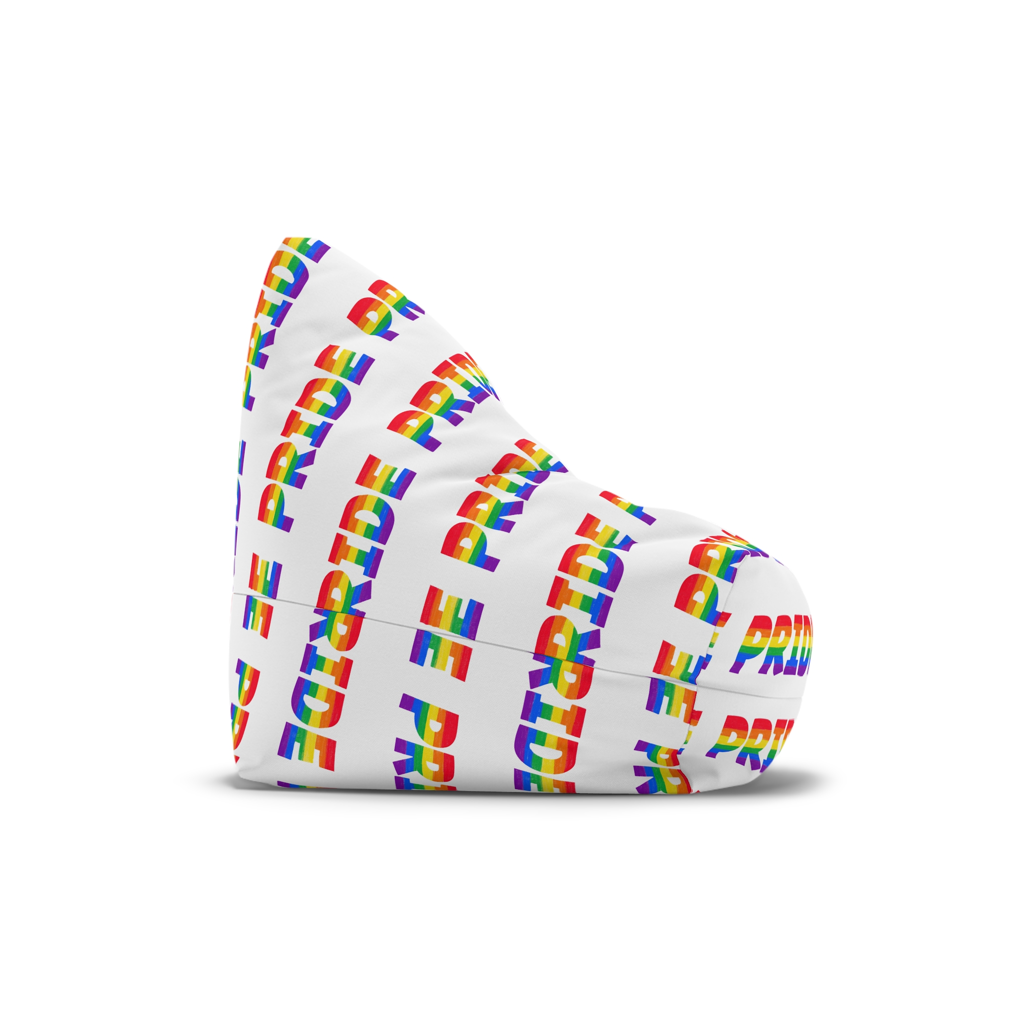 Word Pride Rainbow Lgbtq Gay Flag Colors Lettering Lgbt Month Pencil Crayon Textured Isolated Bean Bag Chair Cover - Image 3