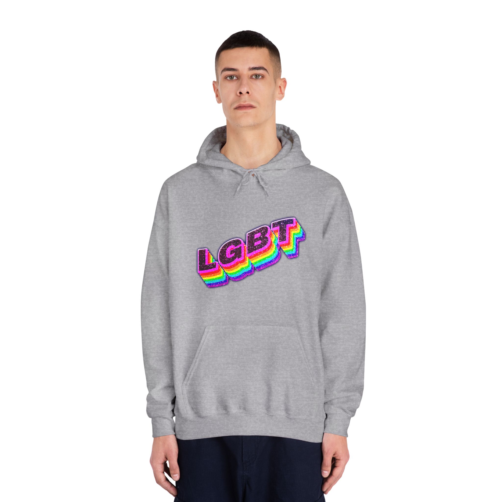 Png Word Lgbt Rainbow Typography Unisex Dryblend Hooded Sweatshirt - Image 15