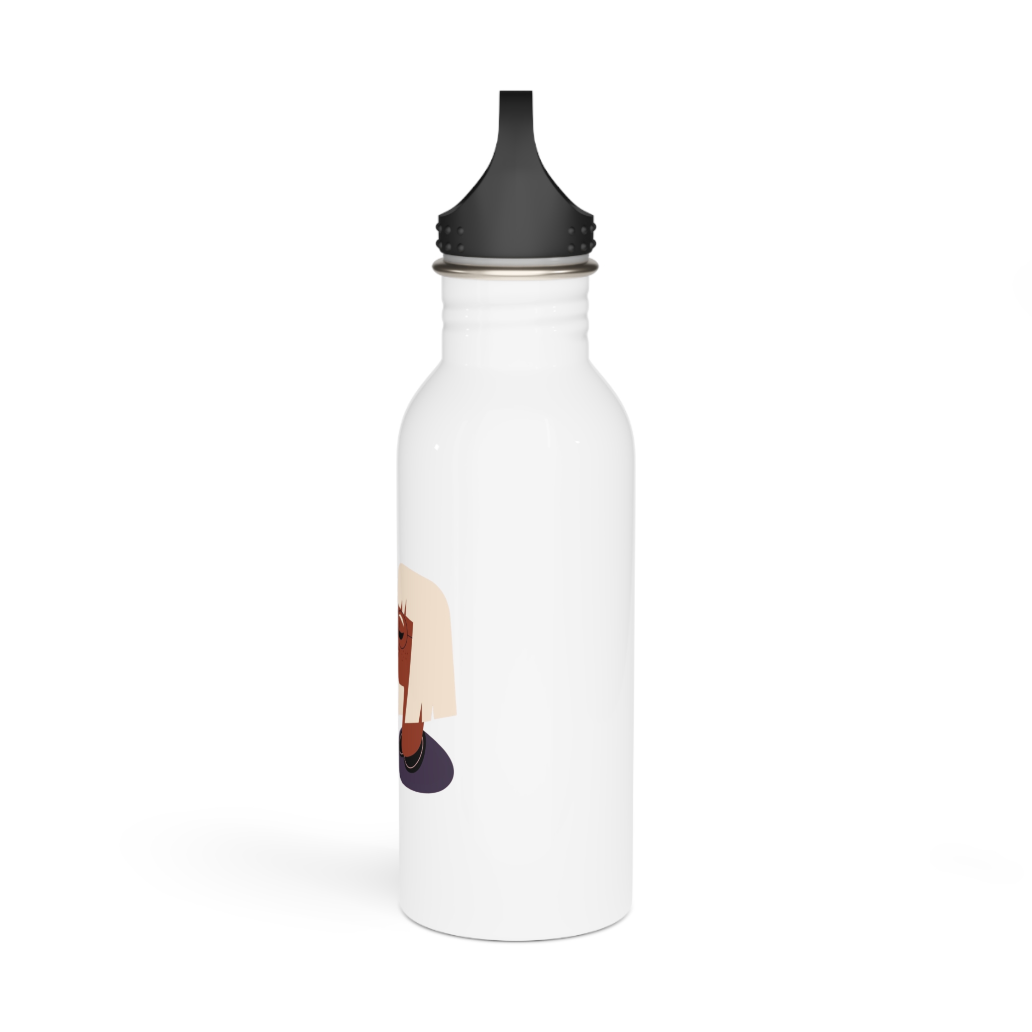 Flat Design Lesbian Couple Kiss Illustration (2) Stainless Steel Water Bottle - Image 4