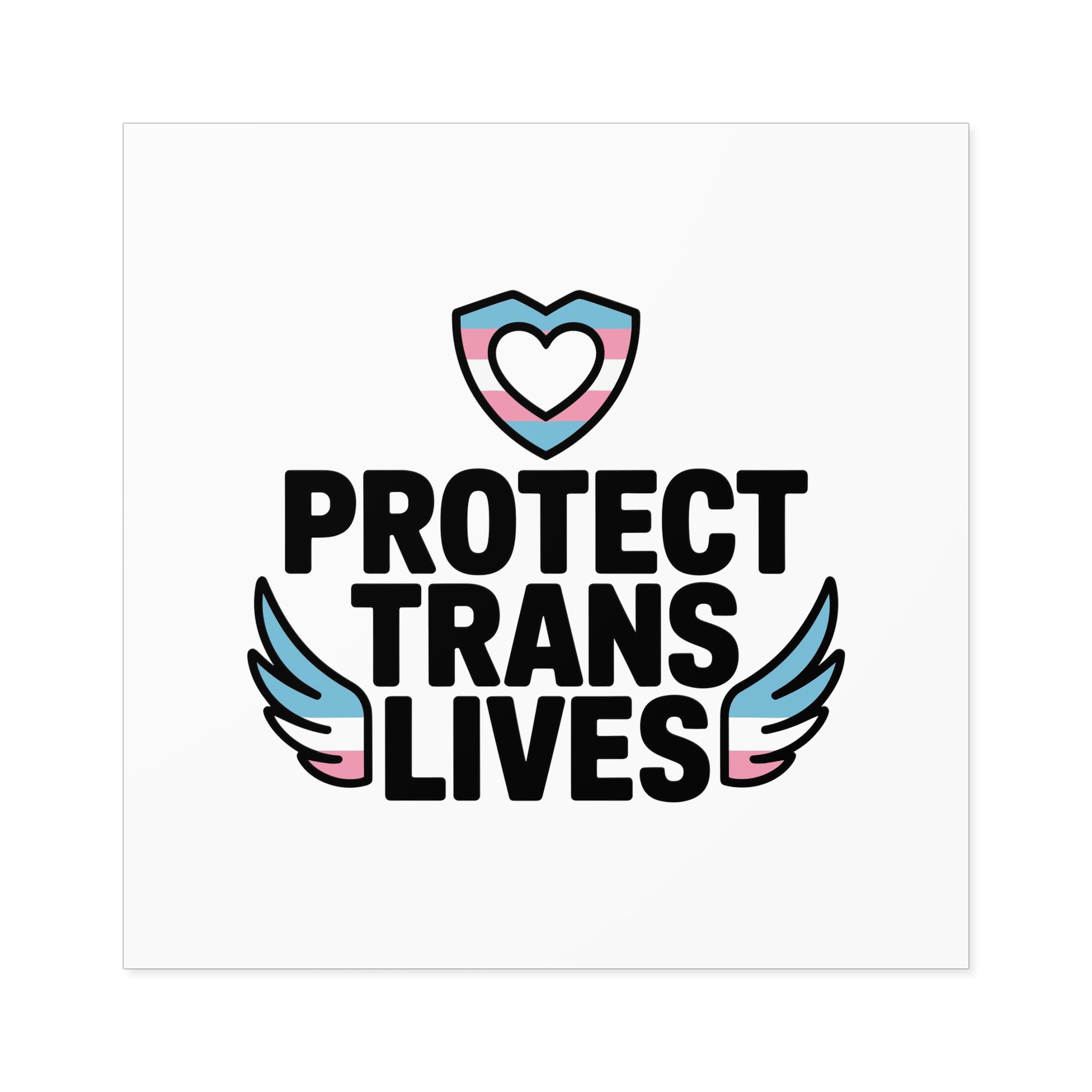 Protect Trans Lives T Shirt Design Isolated White Background Laminate Stickers Square - Image 49
