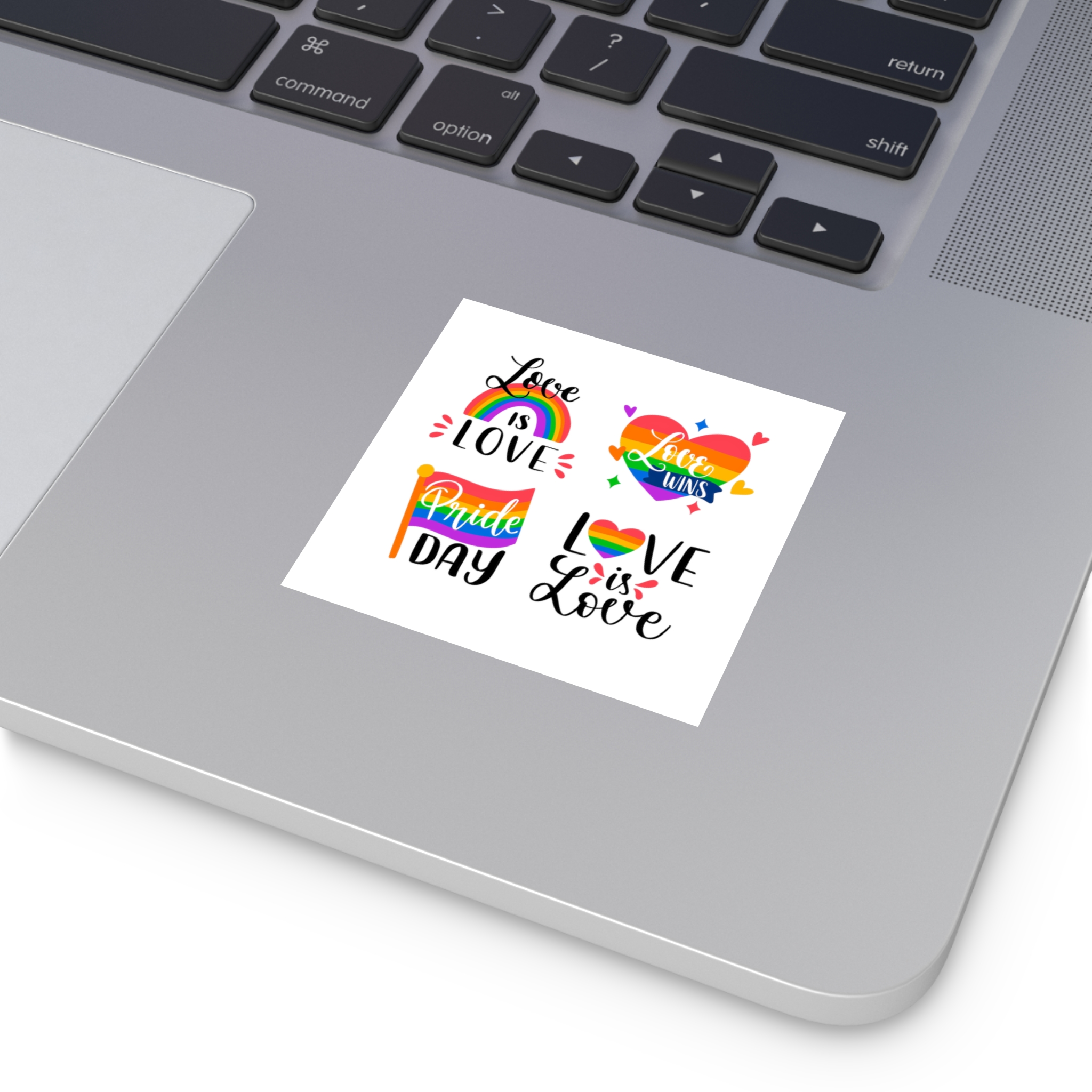 Hand Drawn Pride Day Label Collection Laminate Stickers Square - Image 15