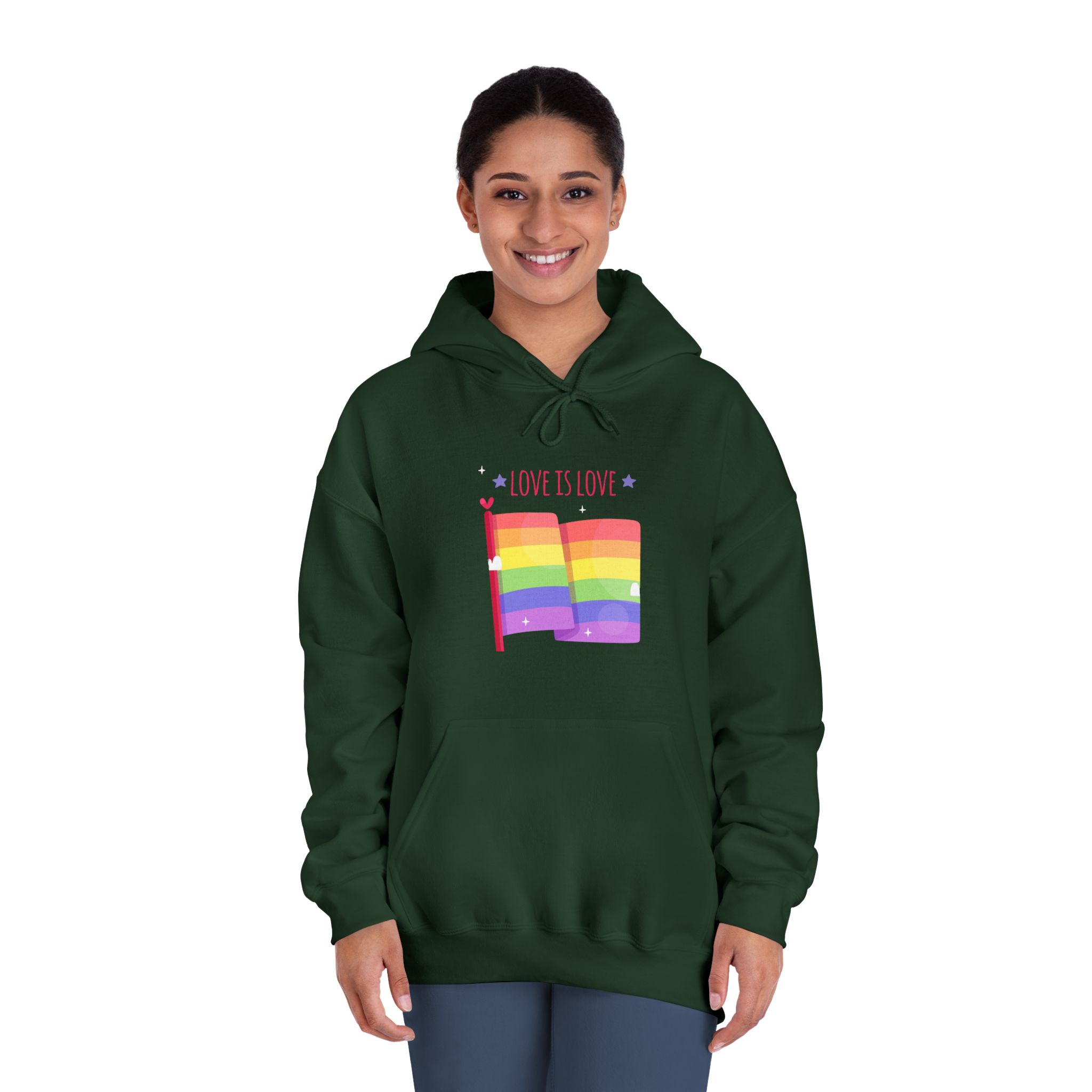 Pride Day Flag With Love Unisex Dryblend Hooded Sweatshirt - Image 24