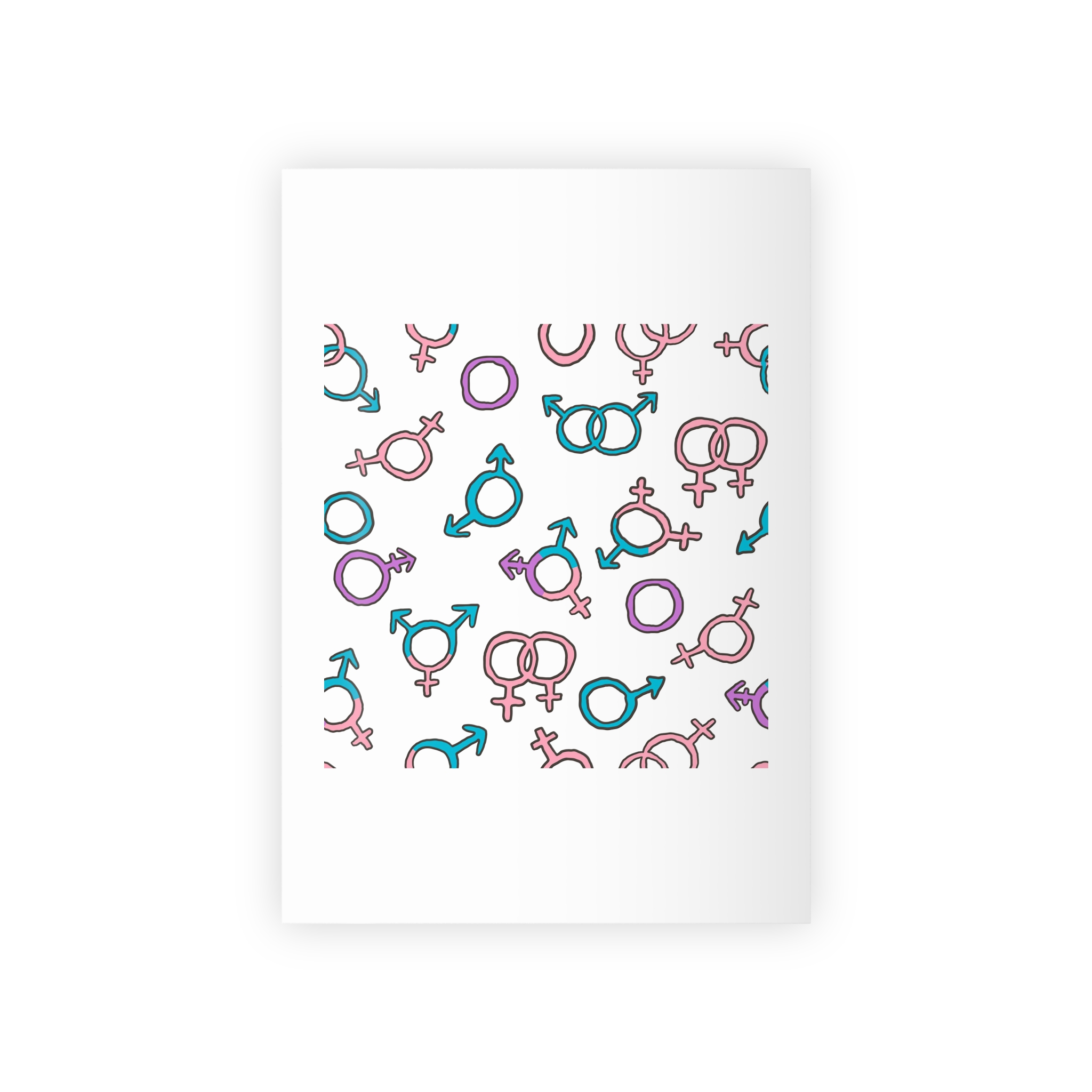 Seamless Pattern With Gender Signs Gift Wrapping Paper Rolls 1pc