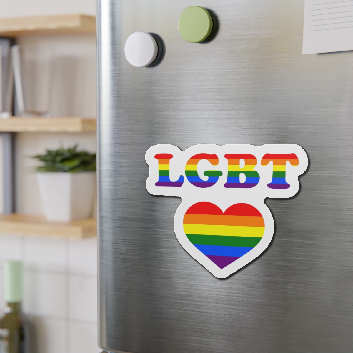 Vector Symbolism Lgbt Community Rainbow Colors Lgbt Inscription Rainbow Heart Die Cut Magnets - Image 15
