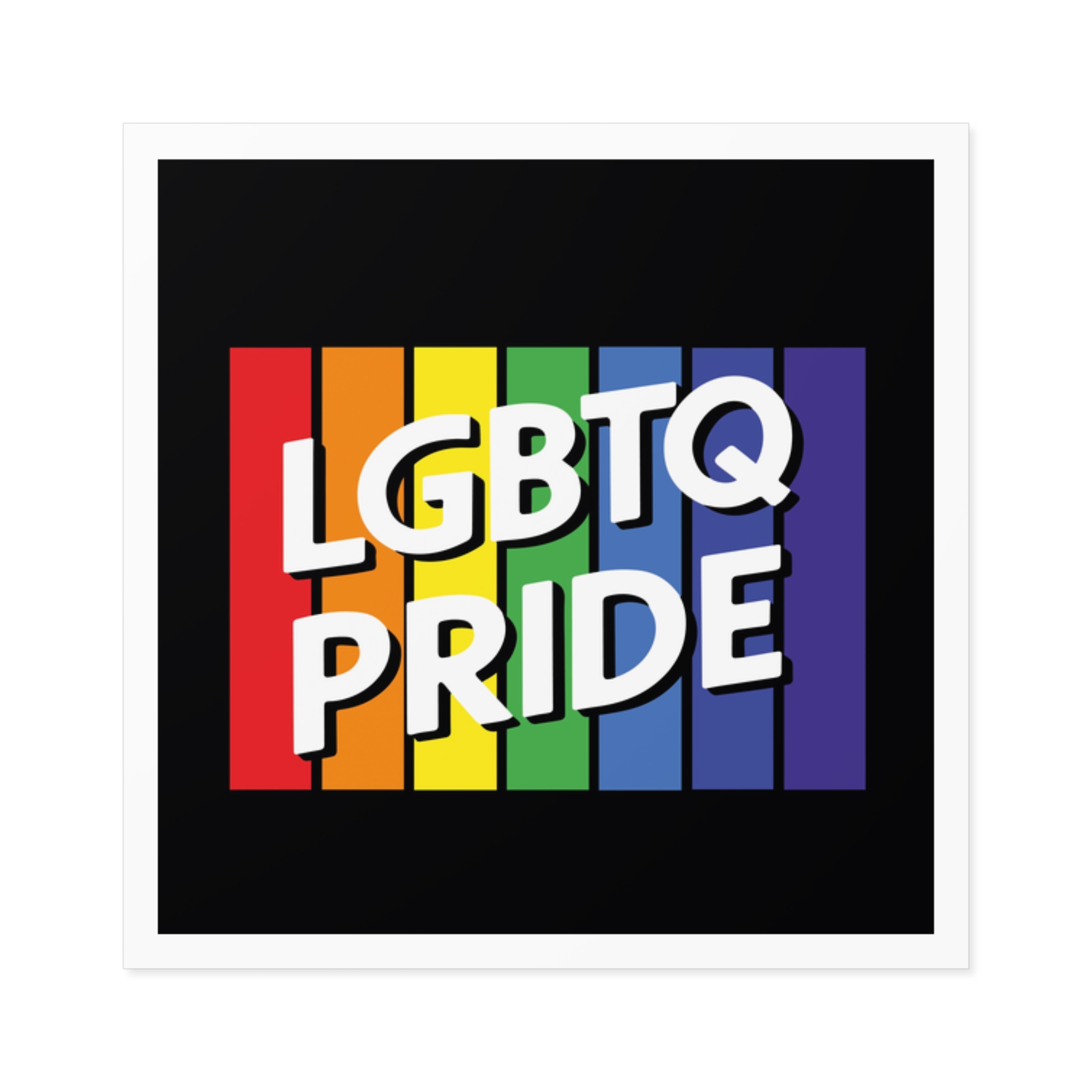 Rainbow Colored Sign That Says Rainbow Pride Pride Laminate Stickers Square