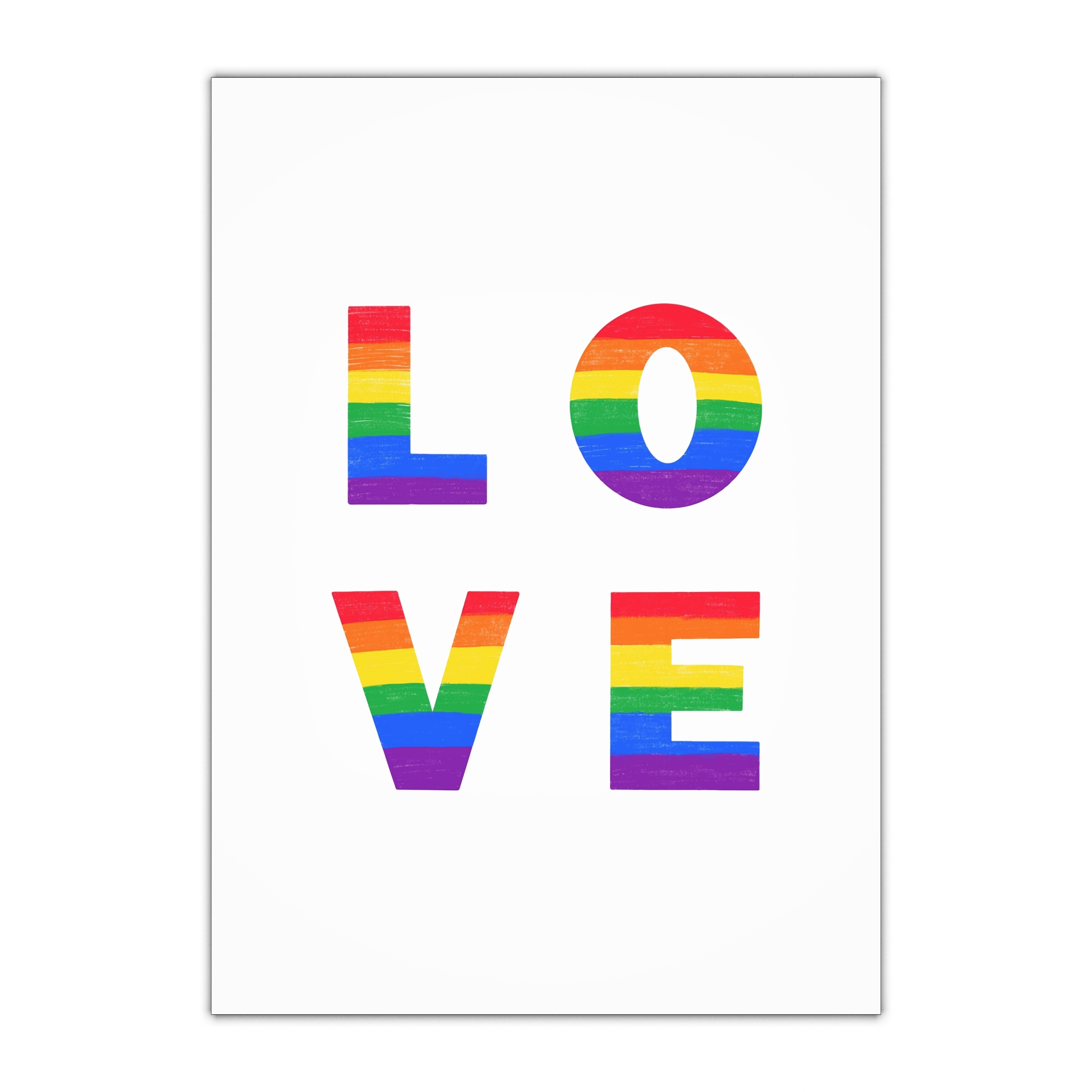 Letters Love Colored Rainbow Lgbtq Gay Pride Flag Colors Vector Lettering Lgbt History Month Pencil Crayon Textured Isolated Love Is Love Concept Gift Wrapping Paper Sheets 1pc