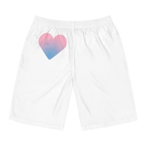 Gradient Heart Symbol Love Affection Mens Board Shorts Aop
