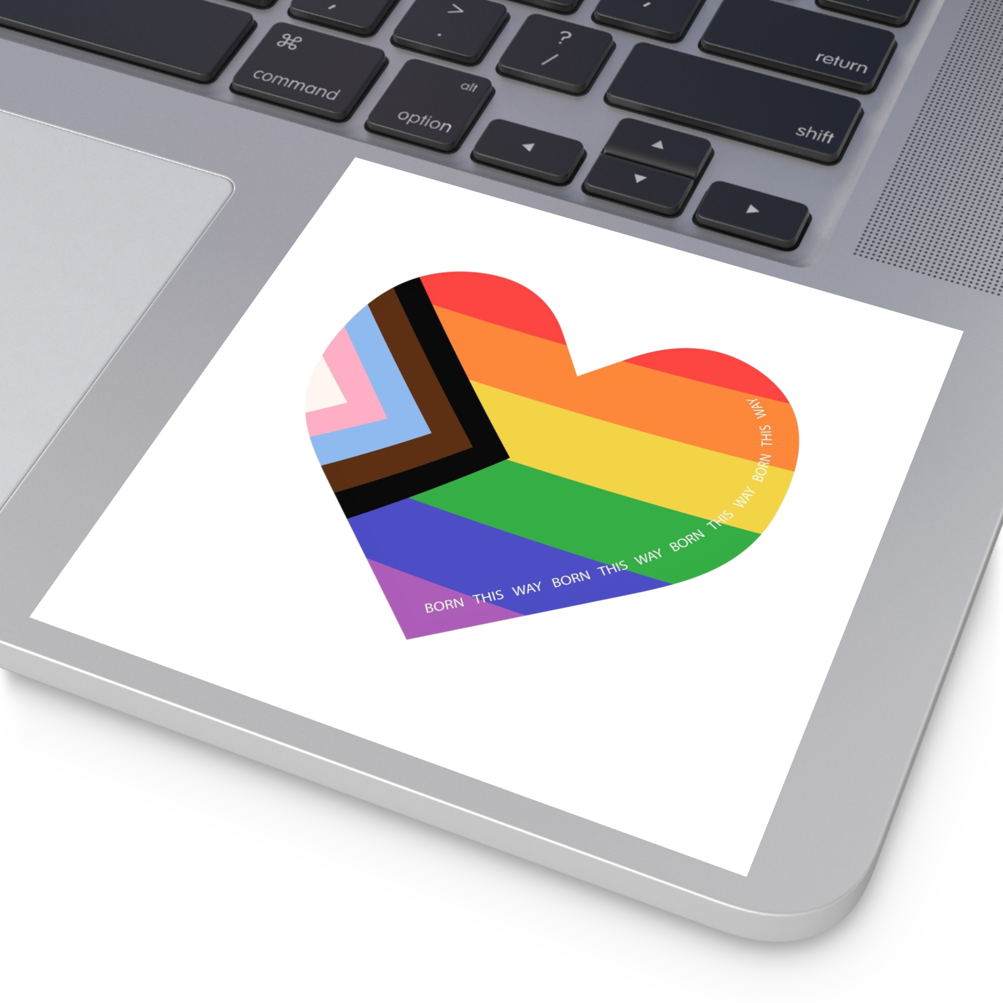 Heart Shaped Lgbtq Flag Flat Vector Illustration Laminate Stickers Square - Image 75