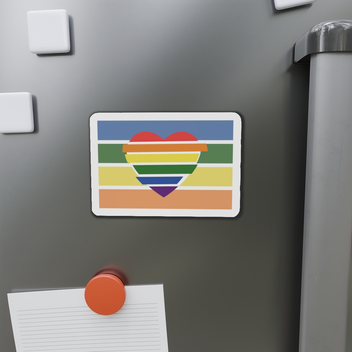 Banner With Rainbow Colors Heart Shape Lgbti Card Pride Flag Vector Illustration Die Cut Magnets - Image 11