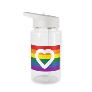 Pride Flag White Heart Shape Icon Inside Vector Illustration Tritan Water Bottle