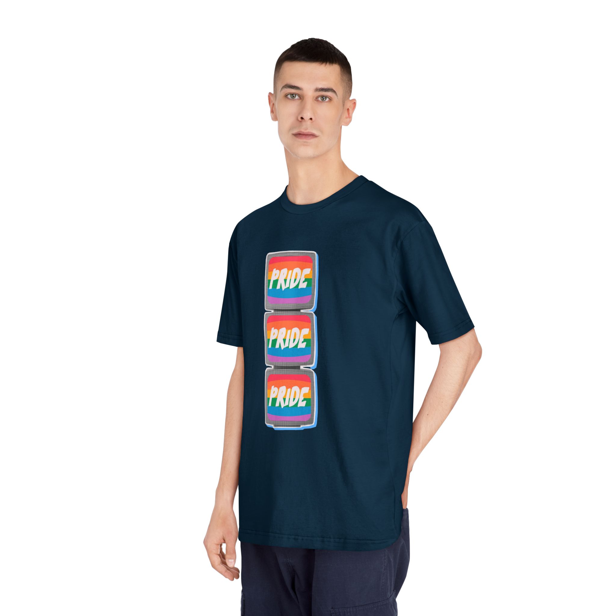 Retro Halftone Tvs With Rainbow Screens Bold Text Perfect Pride Month Activism Designs - Unisex Classic Crewneck T Shirt - Image 20