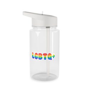 Pride Rainbow Lettering Text Writing Pattern Freedom Love Heart Homo Colors Flag Parade Lgbtq Flag W Tritan Water Bottle