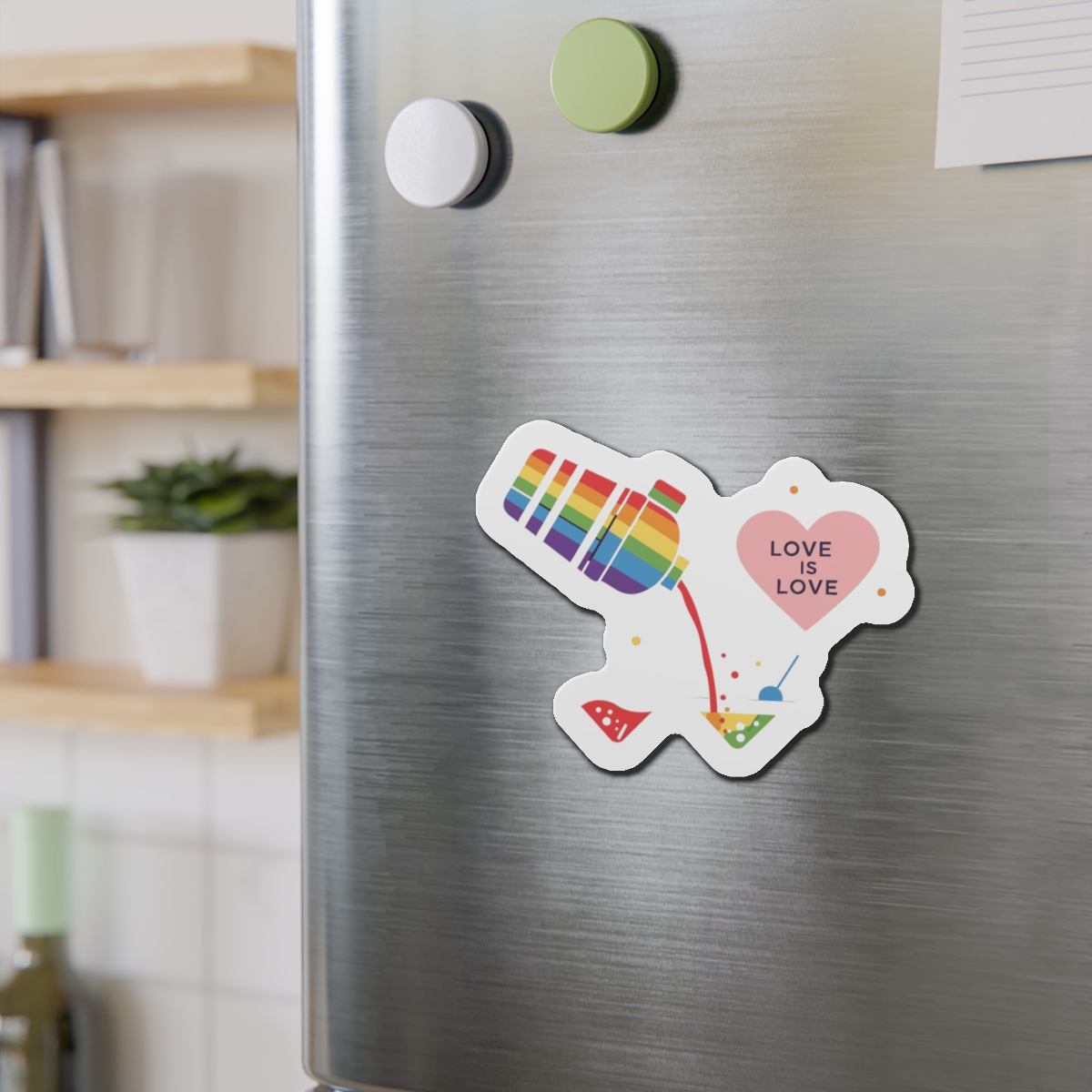 Rainbow Cocktail Shaker Pouring Drink With Heart Love Is Love Illustration Vector Die Cut Magnets - Image 15
