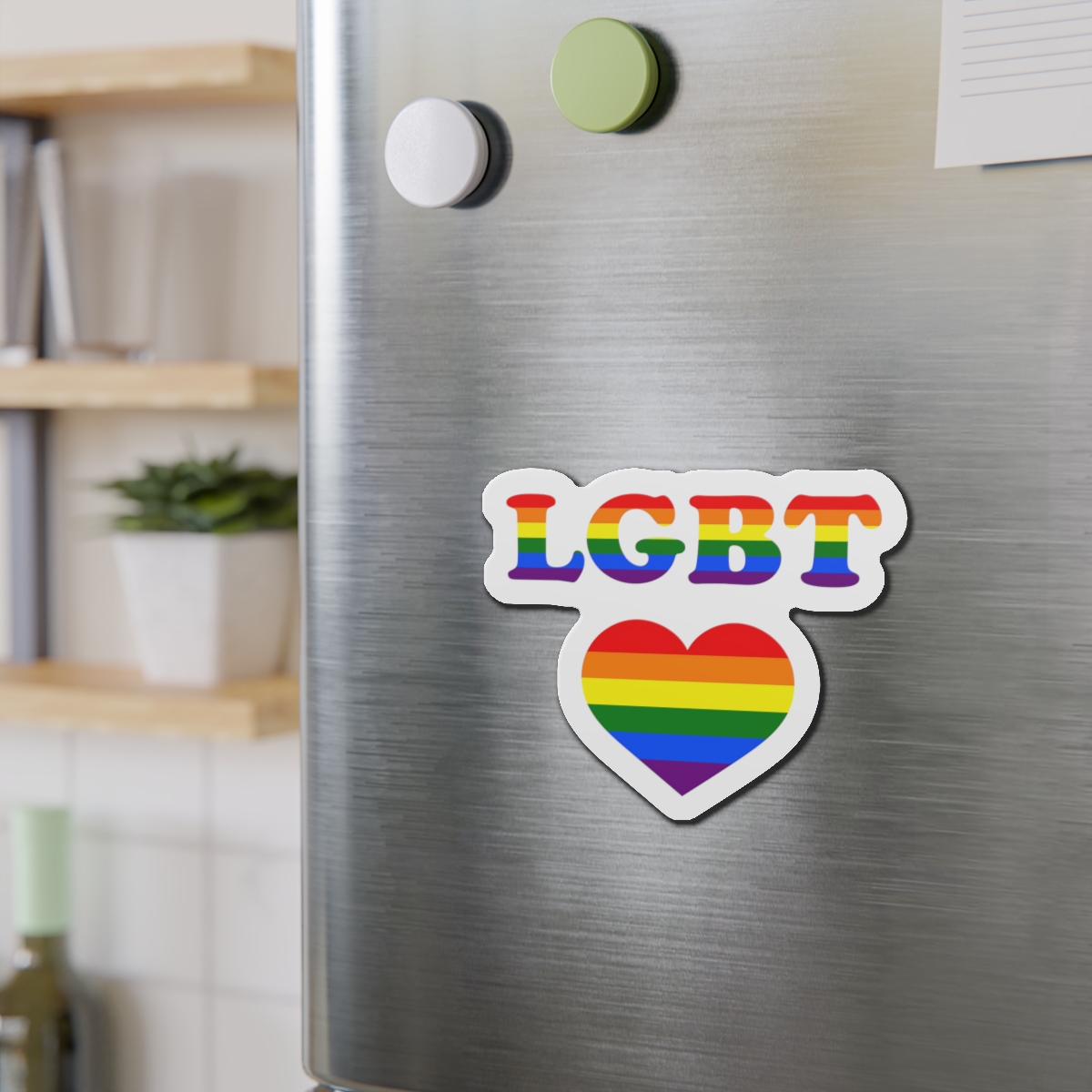 Vector Symbolism Lgbt Community Rainbow Colors Lgbt Inscription Rainbow Heart Die Cut Magnets - Image 12