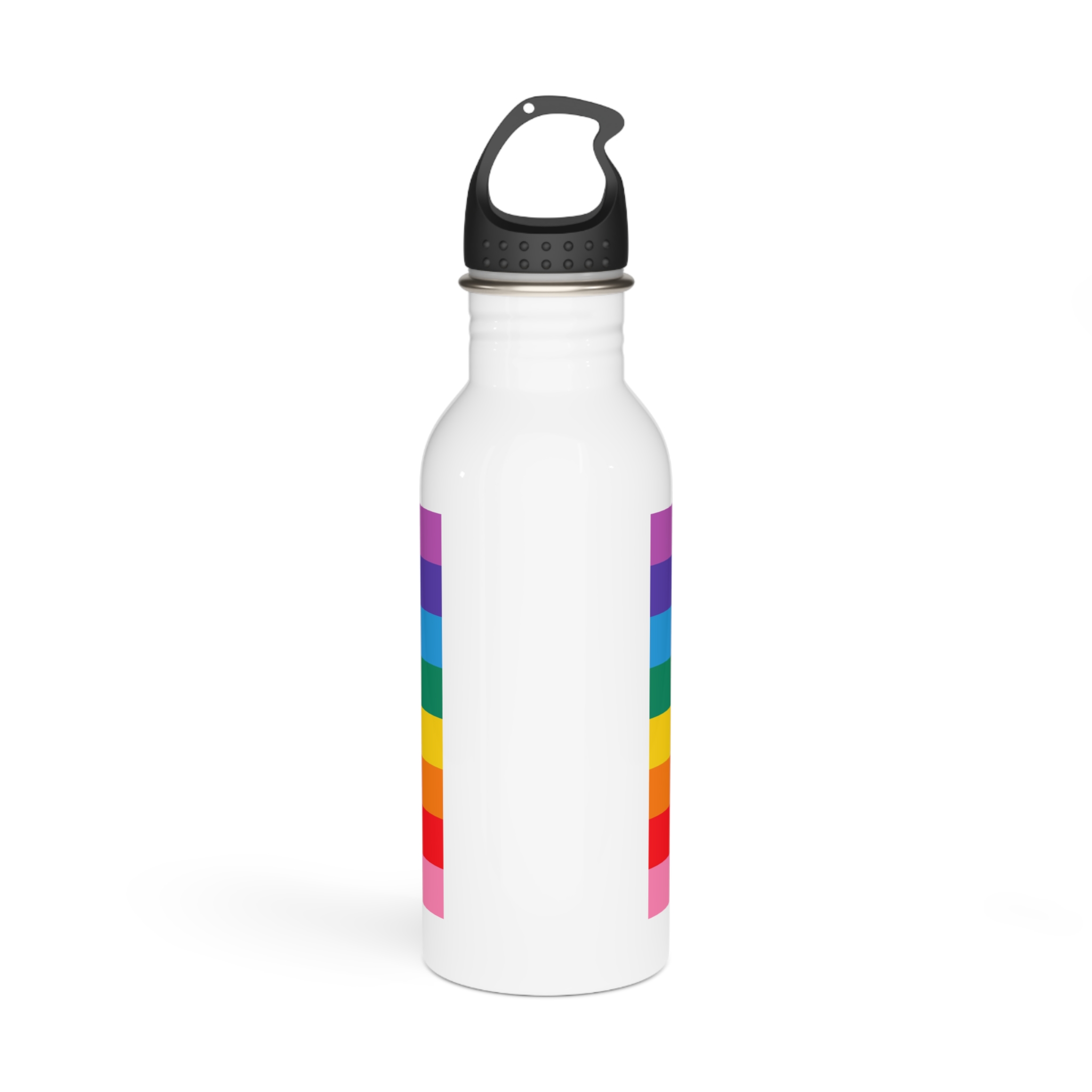 Pride Love Freedom Lgbtq Lgbt Heart Rainbow Love Wins Gay Lesbian Trans Homo Homosexual Colors Flag Diversity Parade Stainless Steel Water Bottle - Image 3