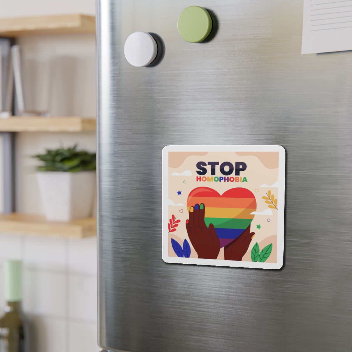 Hand Drawn Stop Homophobia Message Illustrated Die Cut Magnets - Image 9