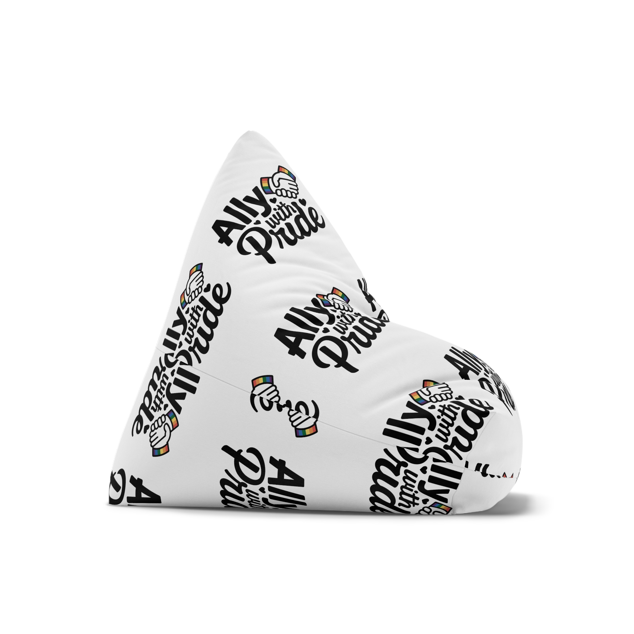 Ally With Pride T Shirt Design Isolated White Background 2 Bean Bag Chair Cover - Image 7