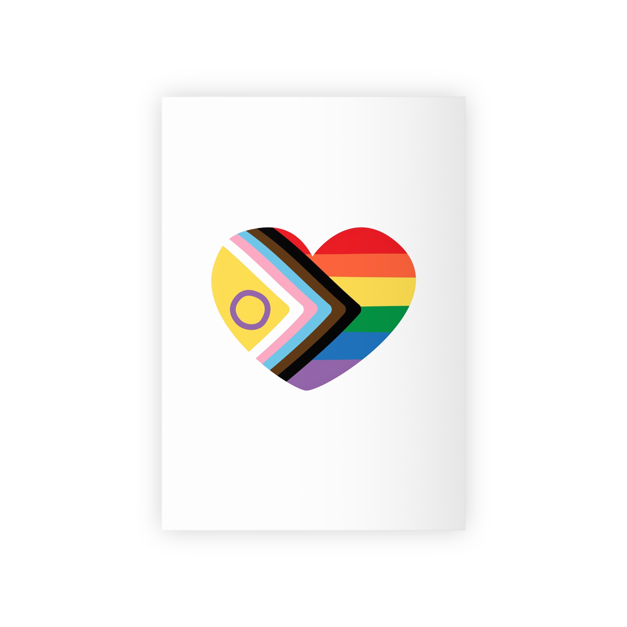 Inclusive Love Progress Pride Flag Heart Symbol Gift Wrapping Paper Rolls 1pc