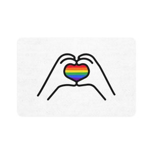 Lgbt Concept Heart Colors Lgbtq Flag Love Is Love Shape Heart Icon Lgbt Pet Food Mat 12x18