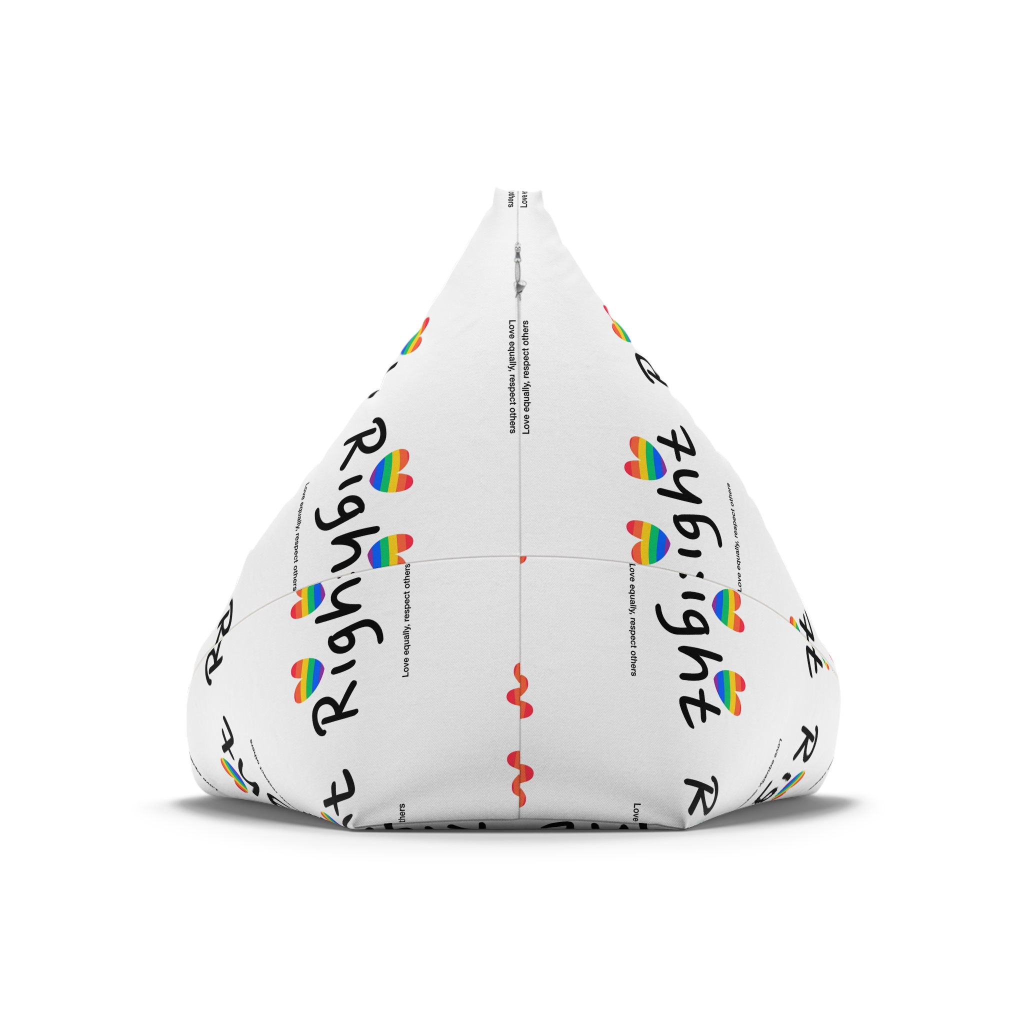 Love Letter Pride Rainbow Lettering Text Writing Pattern Freedom Love Heart Homo Colors Flag Parade(1) Bean Bag Chair Cover - Image 6