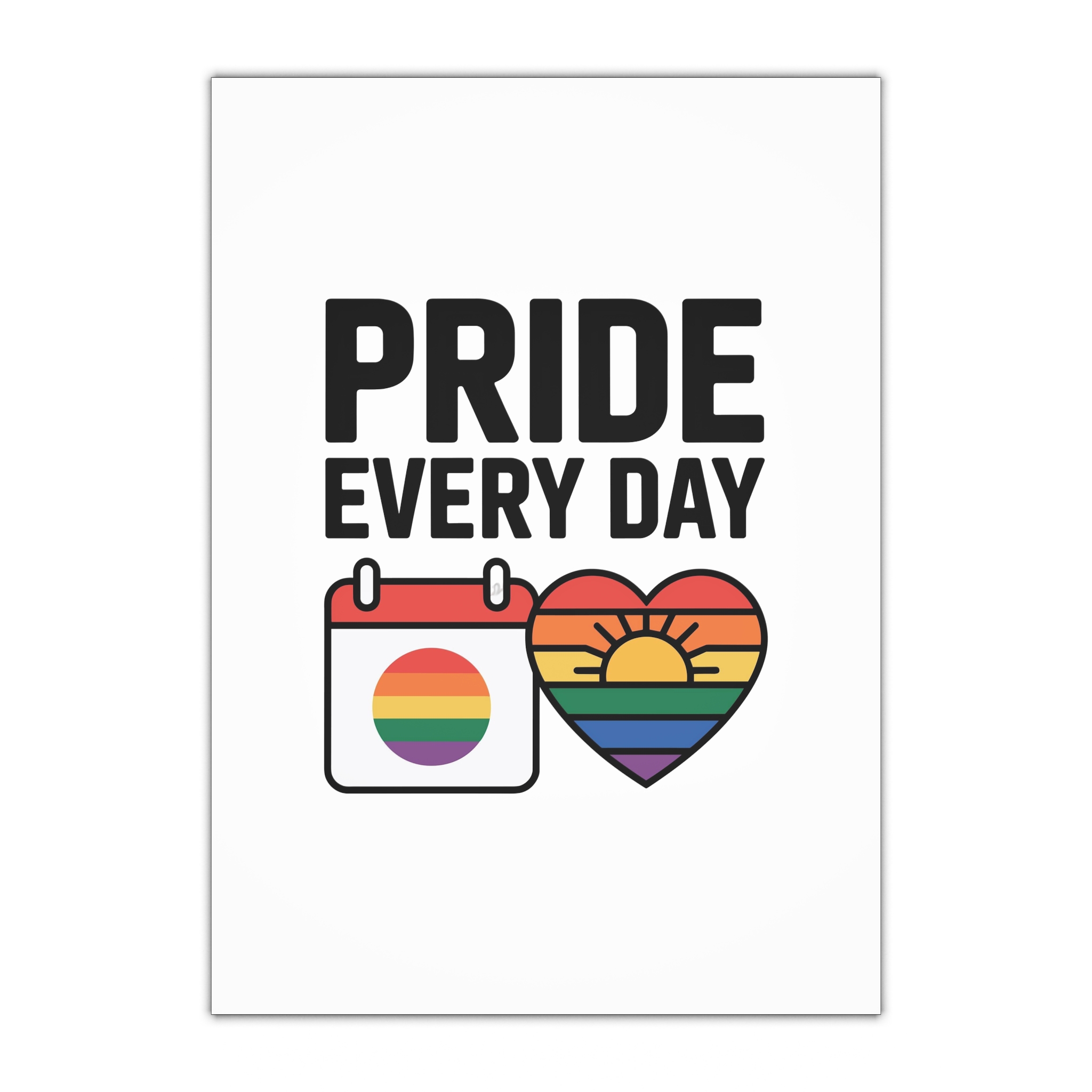 Pride Every Day T Shirt Design Isolated White Background Gift Wrapping Paper Sheets 1pc