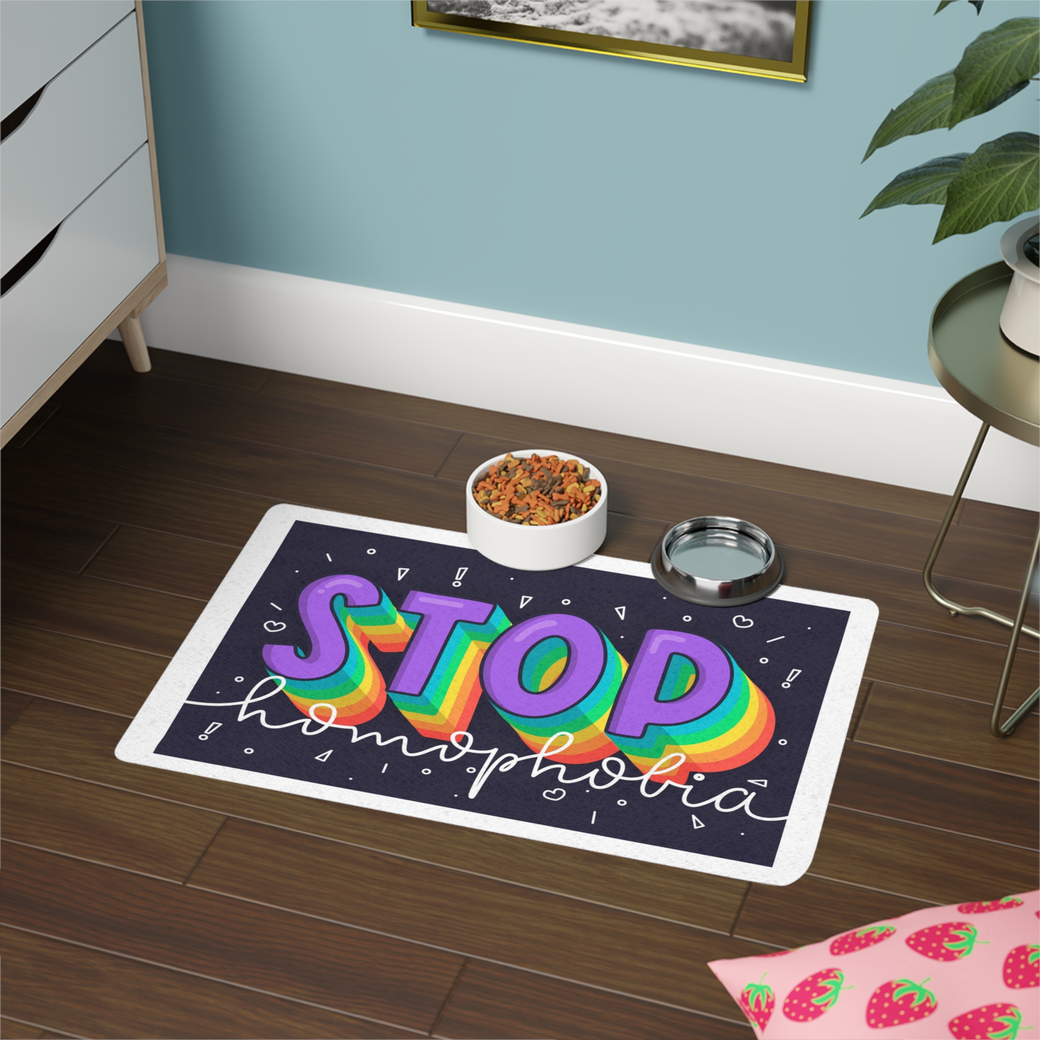 Stop Homophobia Concept Pet Food Mat 12x18 - Image 4