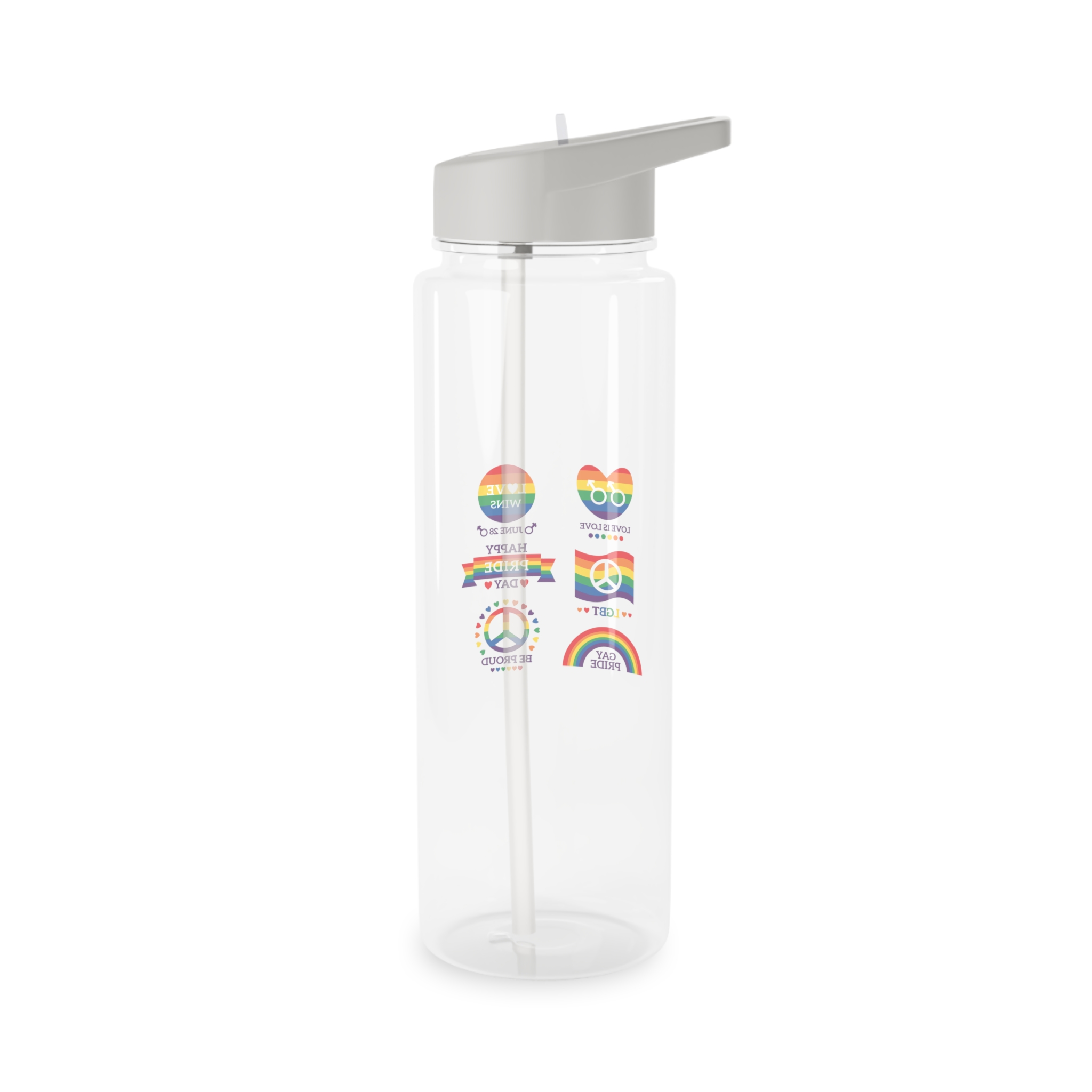 Pride Day Badges Illustration Set Tritan Water Bottle - Image 6