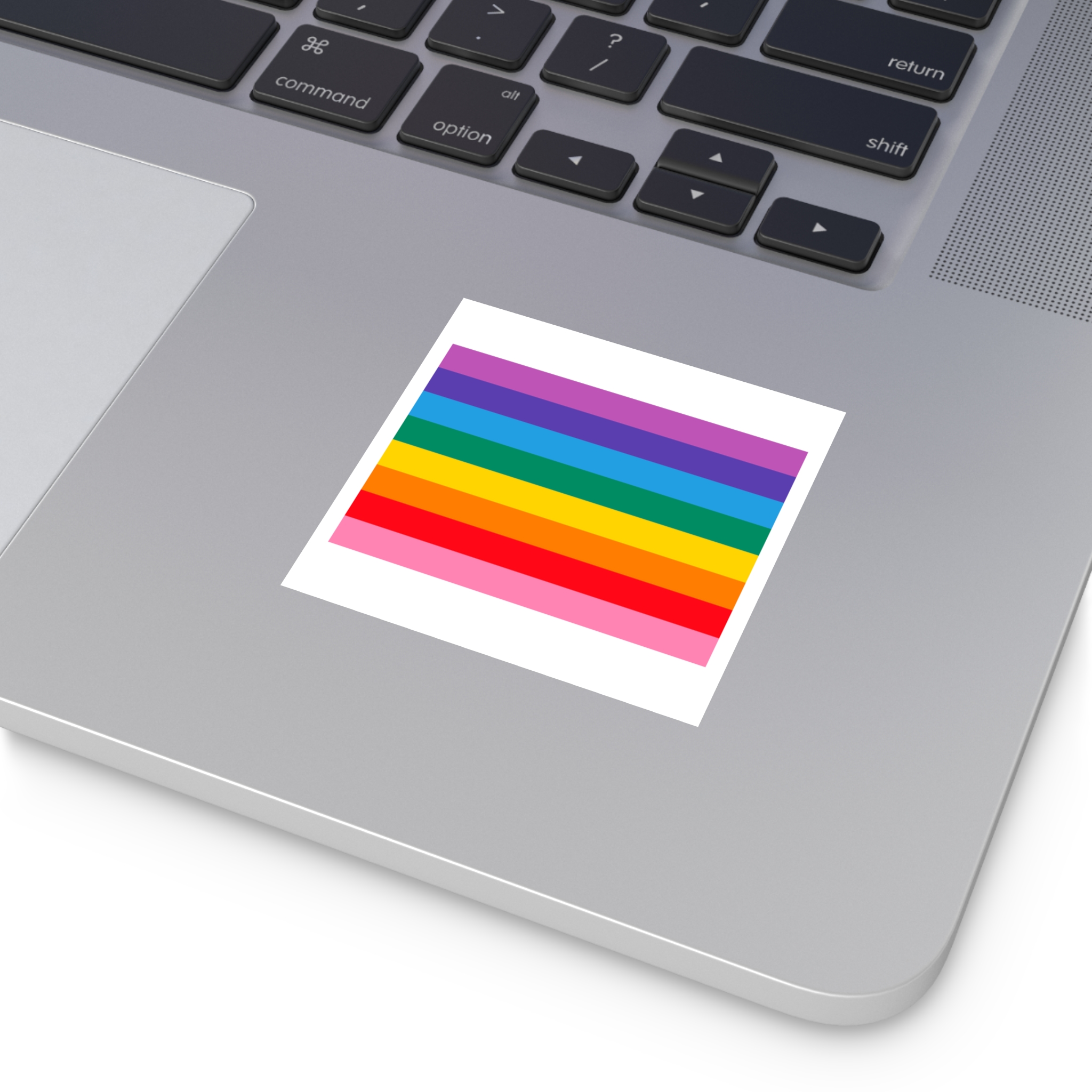 Pride Love Freedom Lgbtq Lgbt Heart Rainbow Love Wins Gay Lesbian Trans Homo Homosexual Colors Flag Diversity Parade Laminate Stickers Square - Image 3