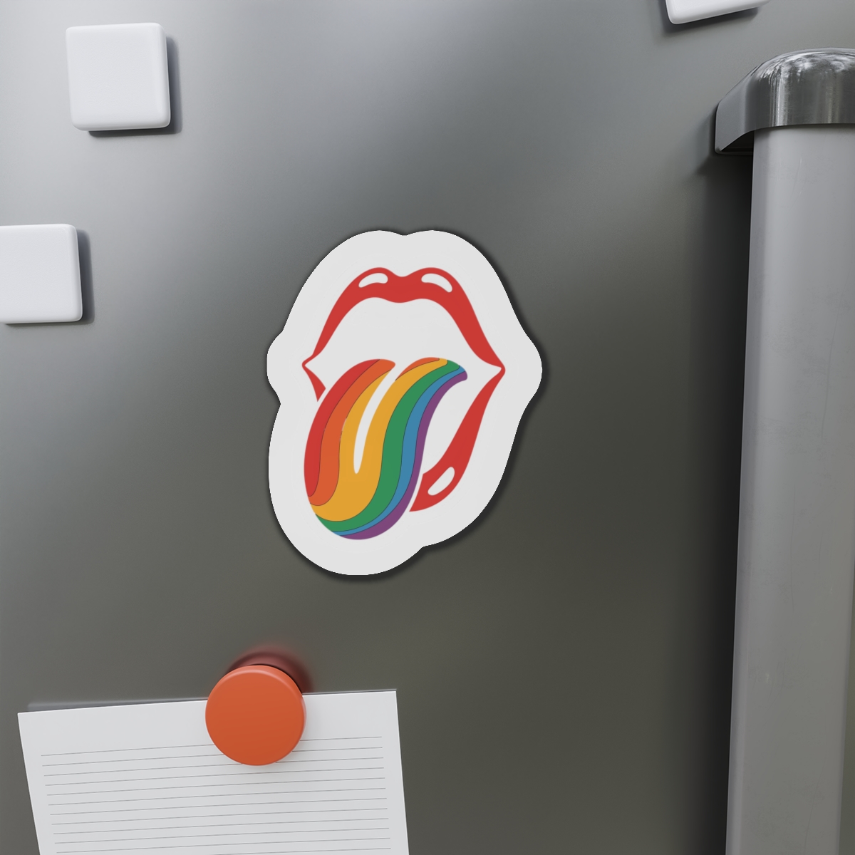 Rainbow Tongue Pop Art Lips Illustration(1) Die Cut Magnets - Image 14