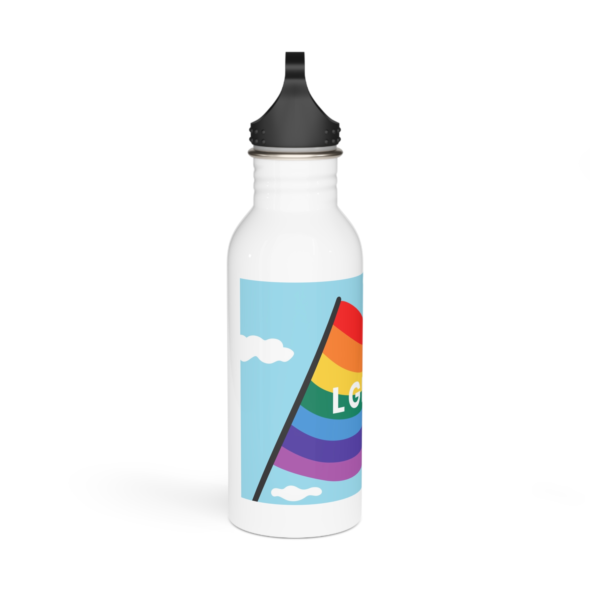 Rainbow Flag Banner Template Lgbtq Rights Stainless Steel Water Bottle - Image 2