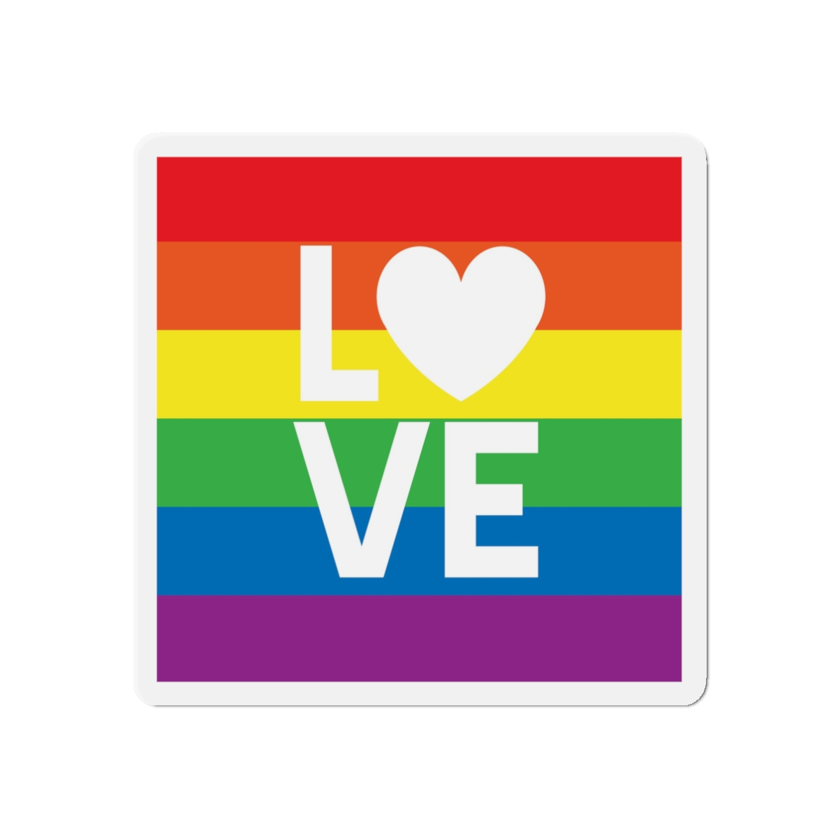 Love Lgbt Heart Squere White Die Cut Magnets - Image 4