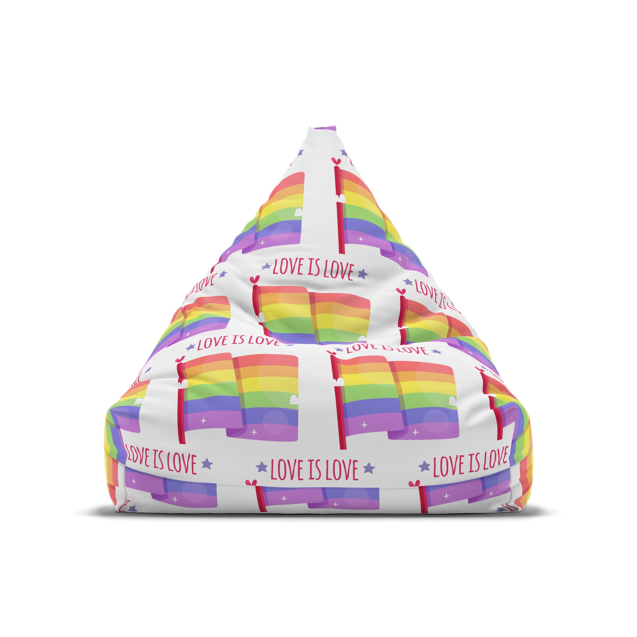 Pride Day Flag With Love Bean Bag Chair Cover - Image 5