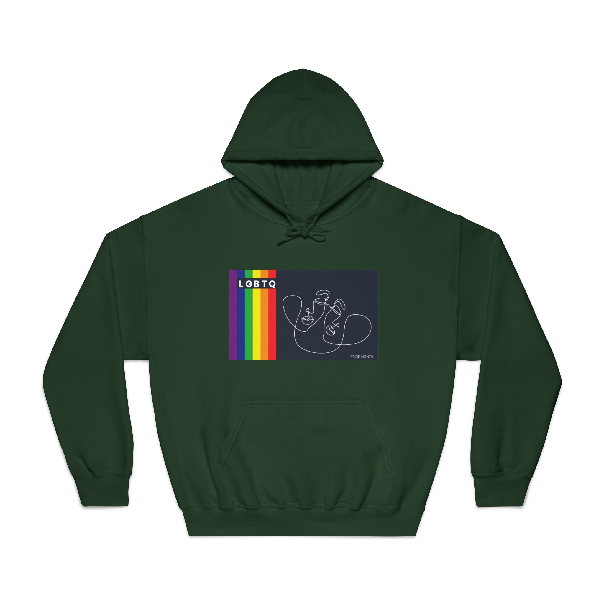Lgbtq Pride Month Color Flag Dark Background With Female Couple Line Are Vector Illustration Unisex Dryblend Hooded Sweatshirt - Image 21