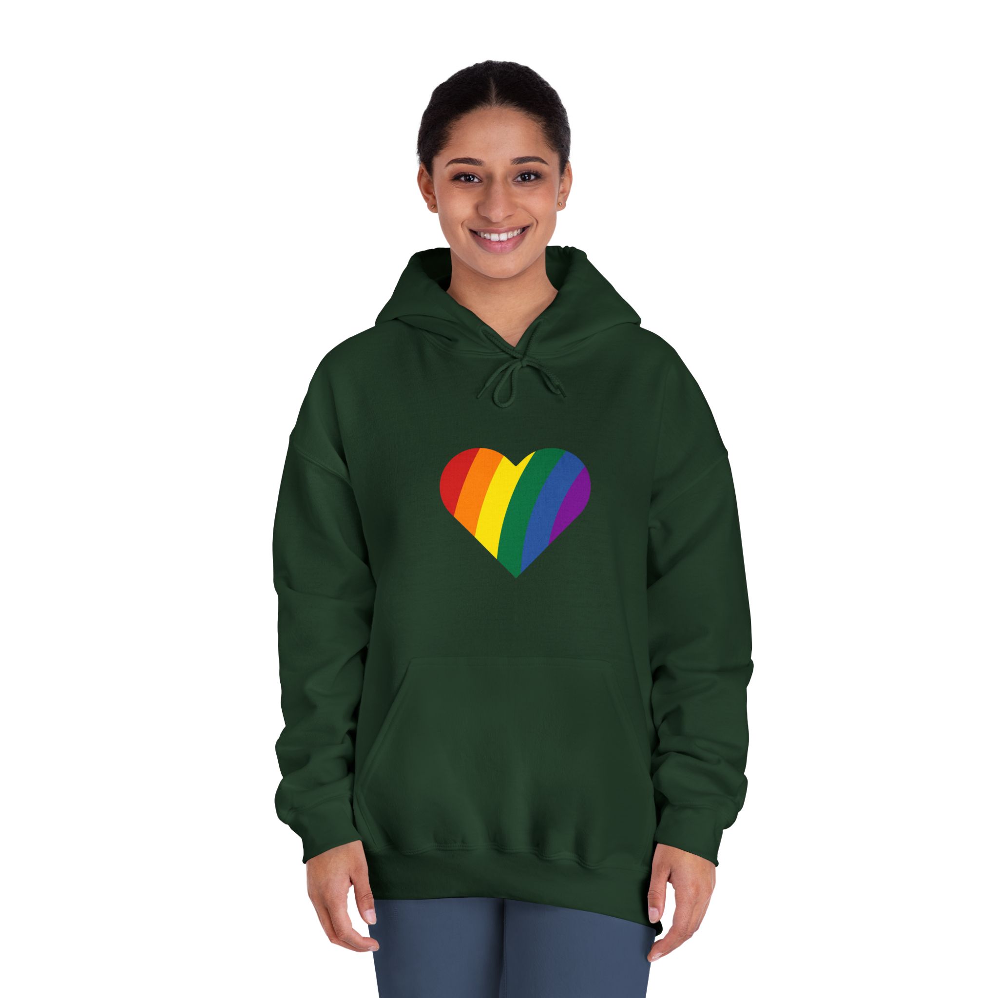 Minimalist Pride Heart Filled With Rainbow Colors Unisex Dryblend Hooded Sweatshirt - Image 24