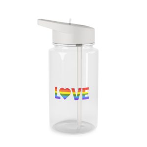 Love With Heart Rainbow Heart Shape Lgbtq Flag White Background Pride Month Tritan Water Bottle