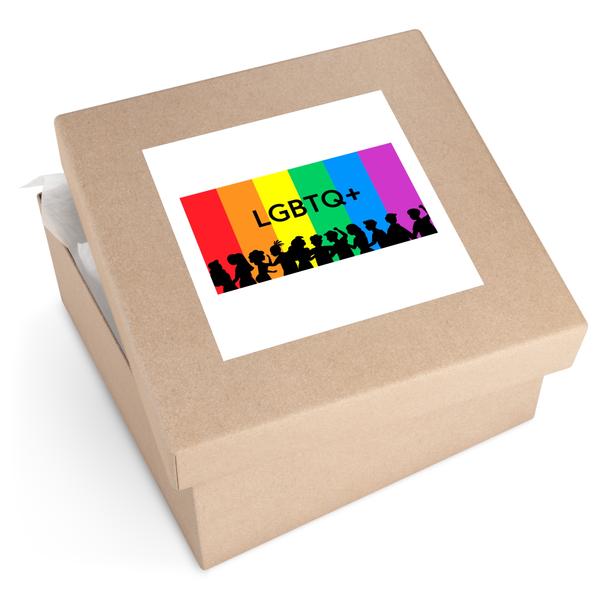 Rainbow Lgbt Lgbtqia Pride Flag Sign Flat Icon Laminate Stickers Square - Image 55