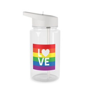 Love Lgbt Heart Squere White Tritan Water Bottle