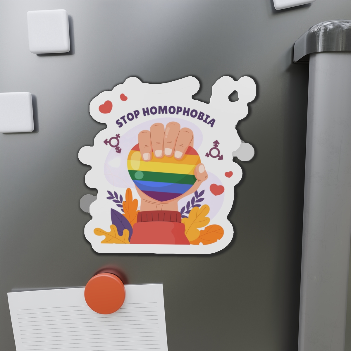 Hand Drawn Stop Homophobia Concept Illustrated Die Cut Magnets - Image 14