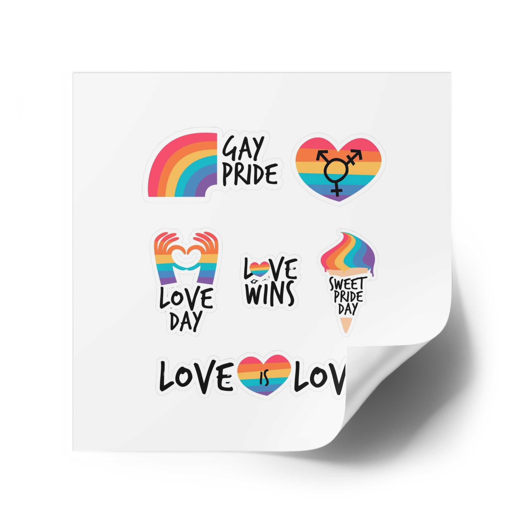 Pride Day Label Pack Theme Laminate Stickers Square - Image 42
