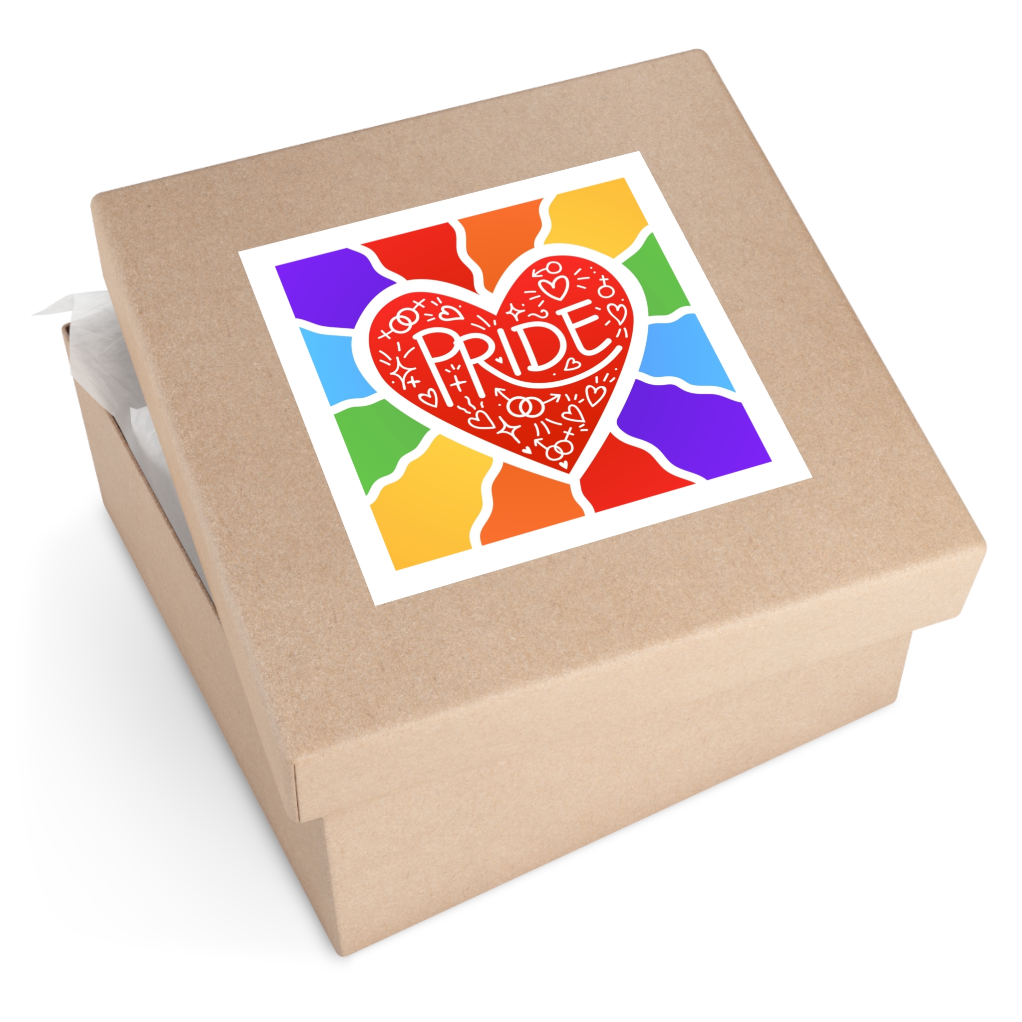 Pride Day Concept Illustration Laminate Stickers Square - Image 51
