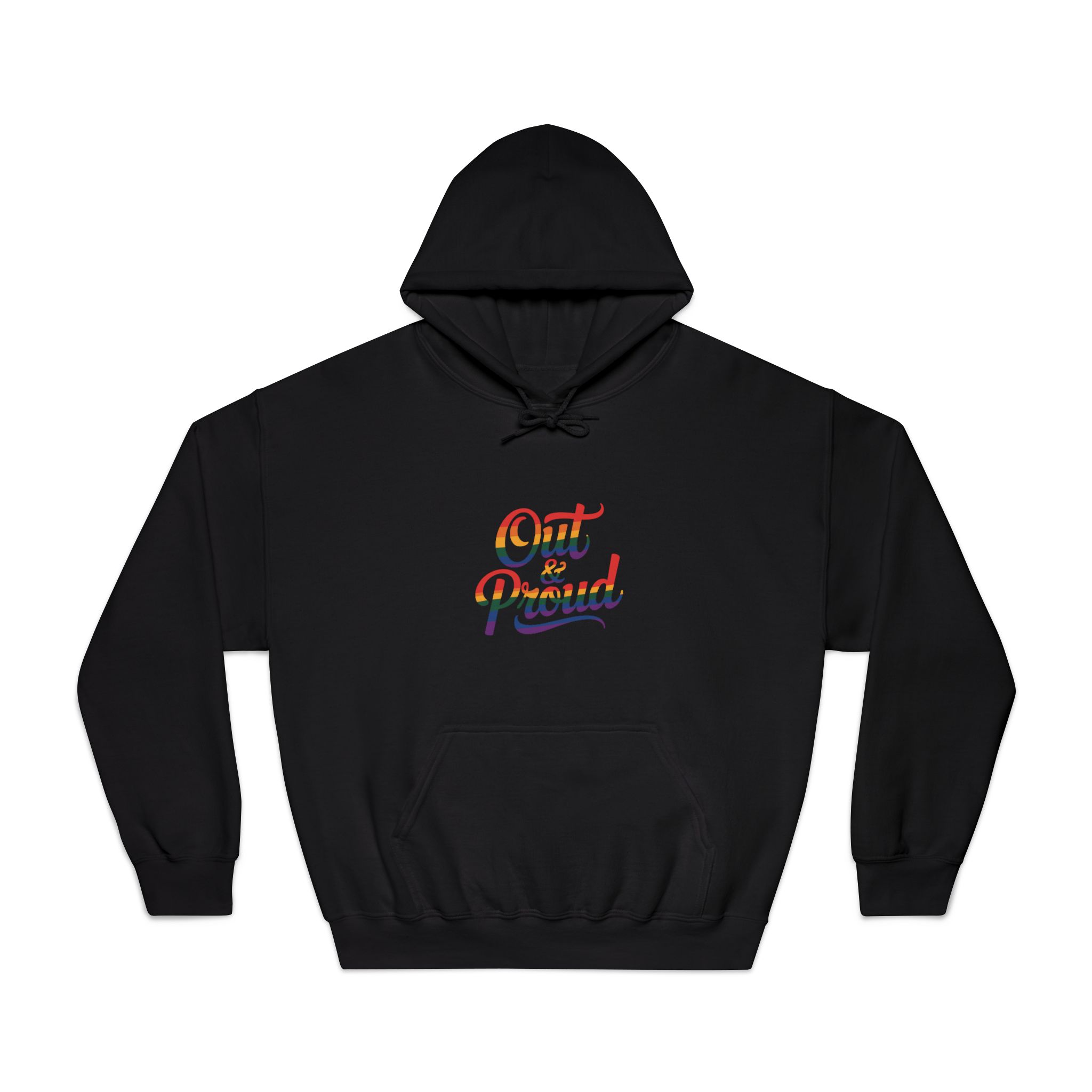 Out Proud T Shirt Design Isolated White Background Unisex Dryblend Hooded Sweatshirt - Image 9
