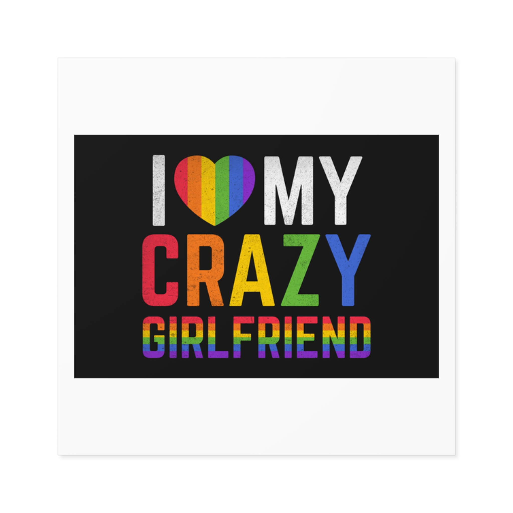 Pride Gay Rainbow Typography Vector Premium T Shirt(5) Laminate Stickers Square