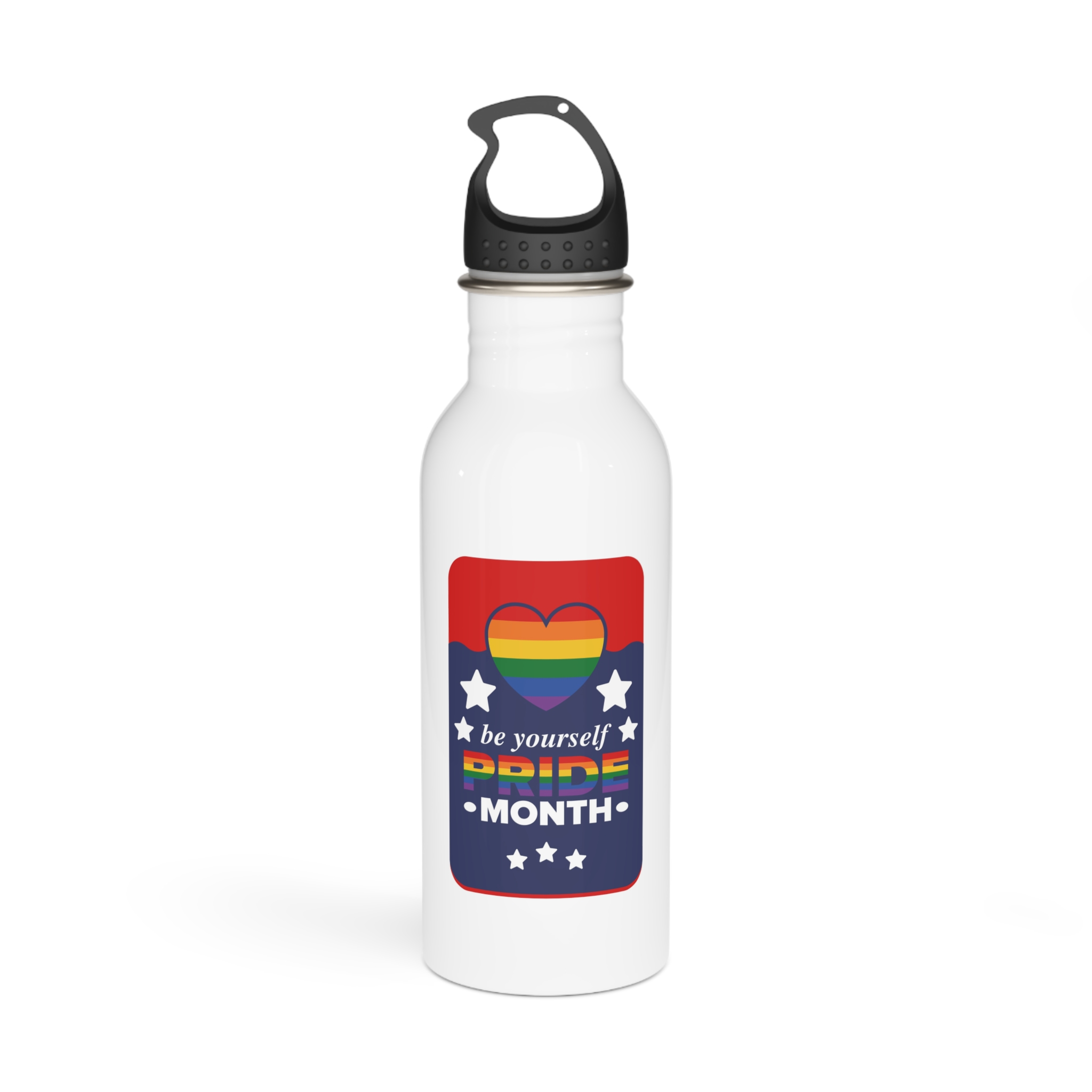 Lgbt Pride Month June Lesbian Gay Bisexual Transgender Love Lgbtq Flag Rainbow Vector Stainless Steel Water Bottle