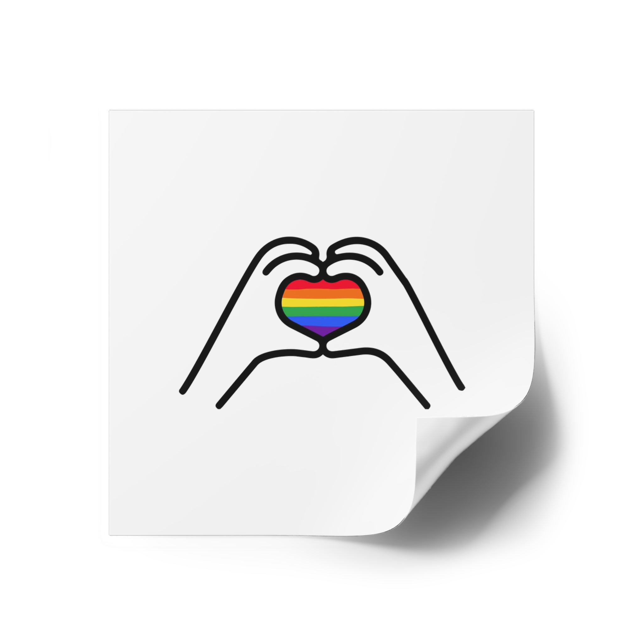 Lgbt Concept Heart Colors Lgbtq Flag Love Is Love Shape Heart Icon Lgbt Laminate Stickers Square - Image 70